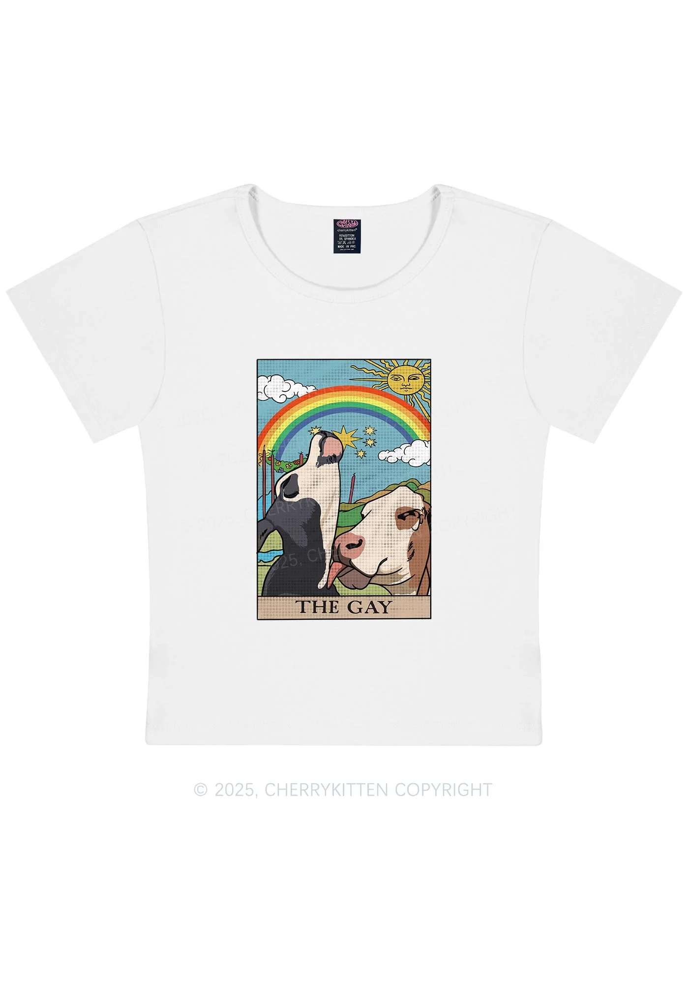 The Gay Pride Y2K Baby Tee Cherrykitten - Image 4