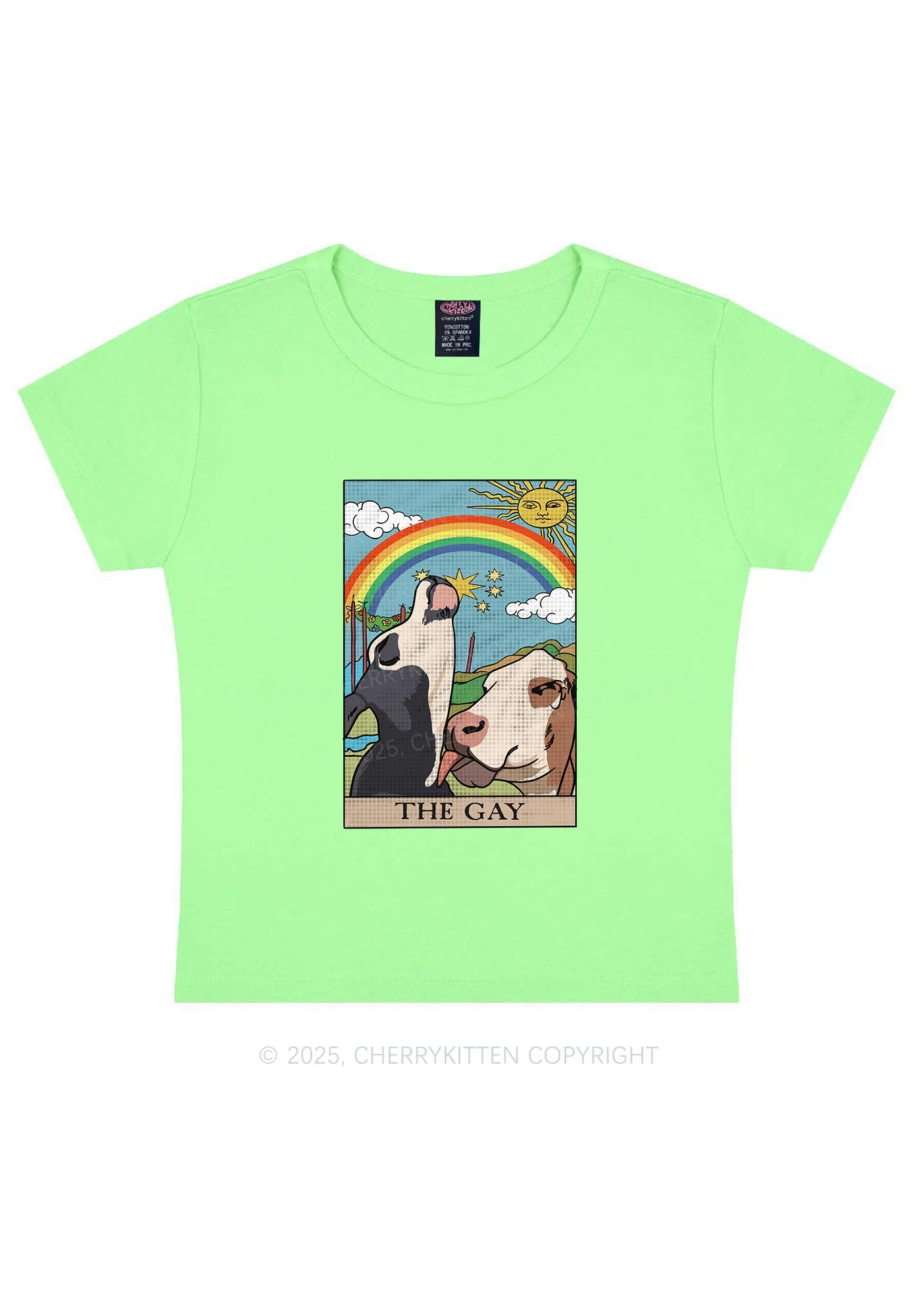 The Gay Pride Y2K Baby Tee Cherrykitten - Image 9
