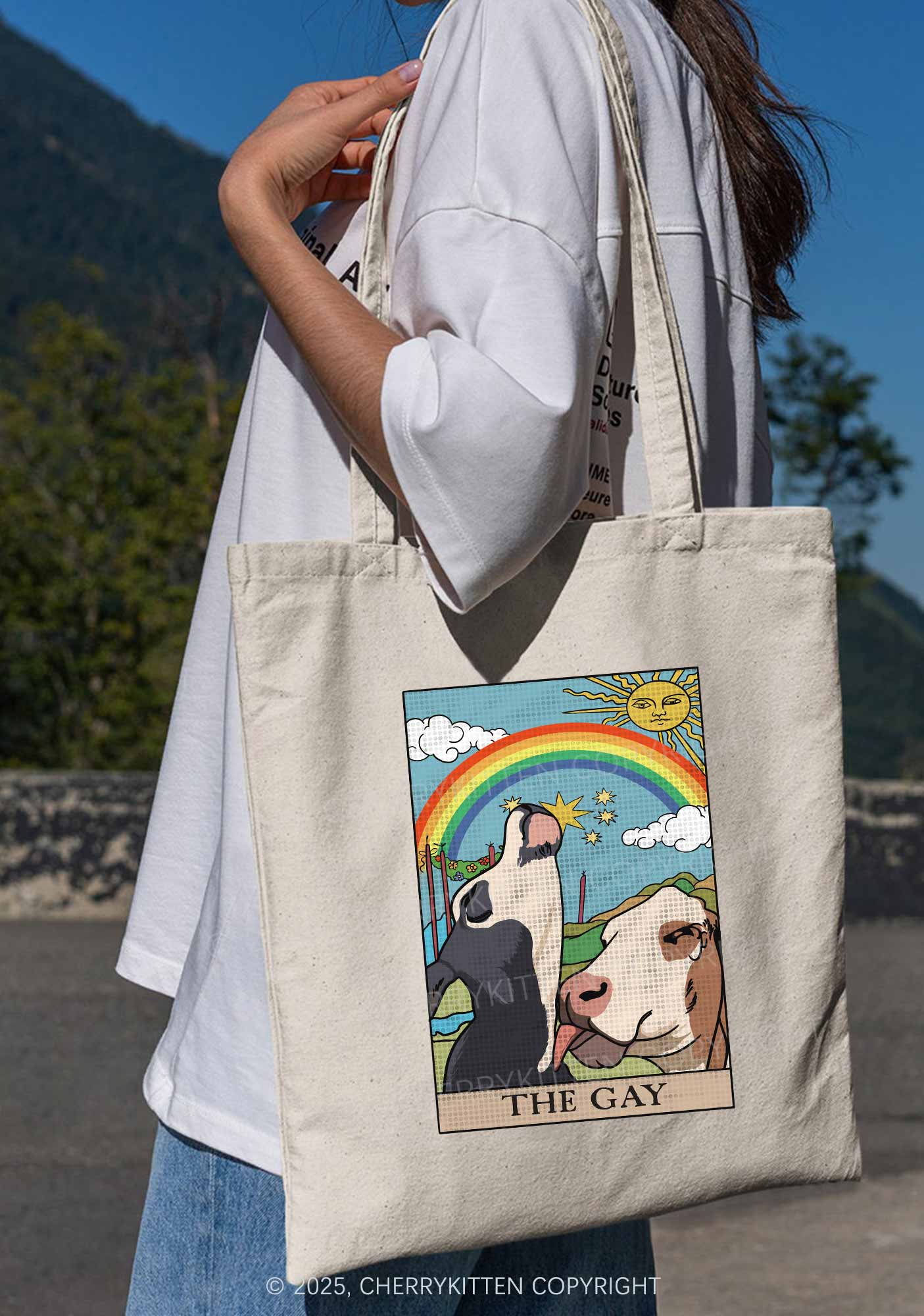 The Gay Pride Y2K Canvas Tote Bag Cherrykitten - Image 3