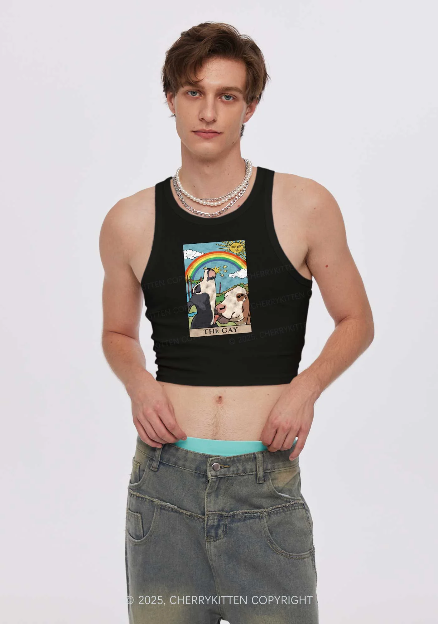 The Gay Pride Y2K Crop Tank Top Cherrykitten - Image 2