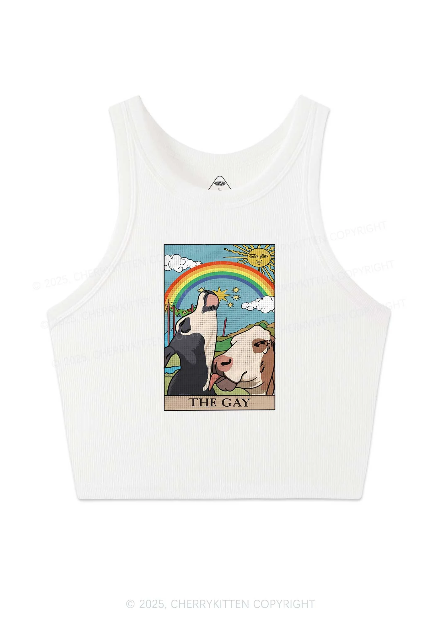 The Gay Pride Y2K Crop Tank Top Cherrykitten - Image 3