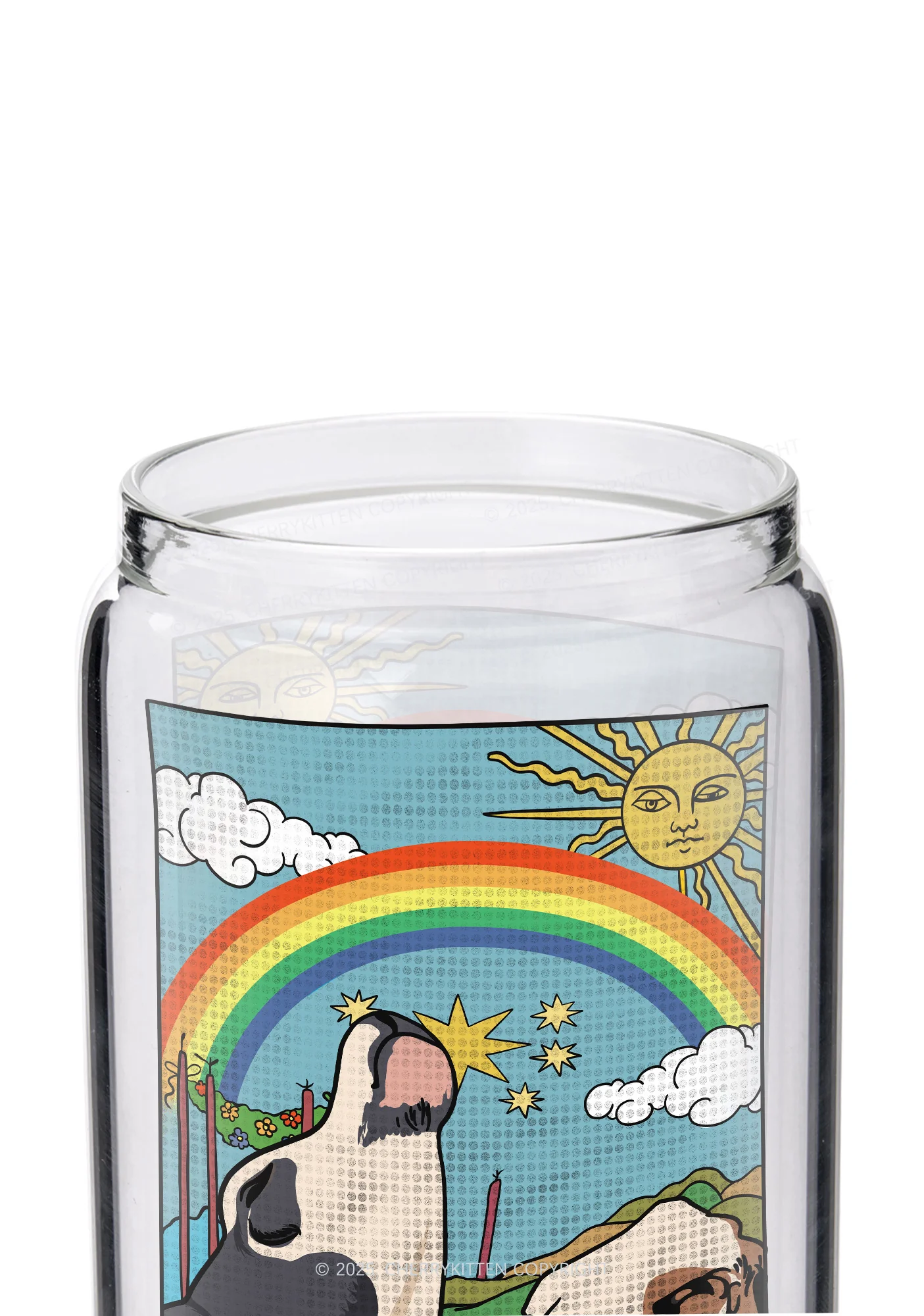 The Gay Pride Y2K Printed Glass Cup Cherrykitten - Image 2