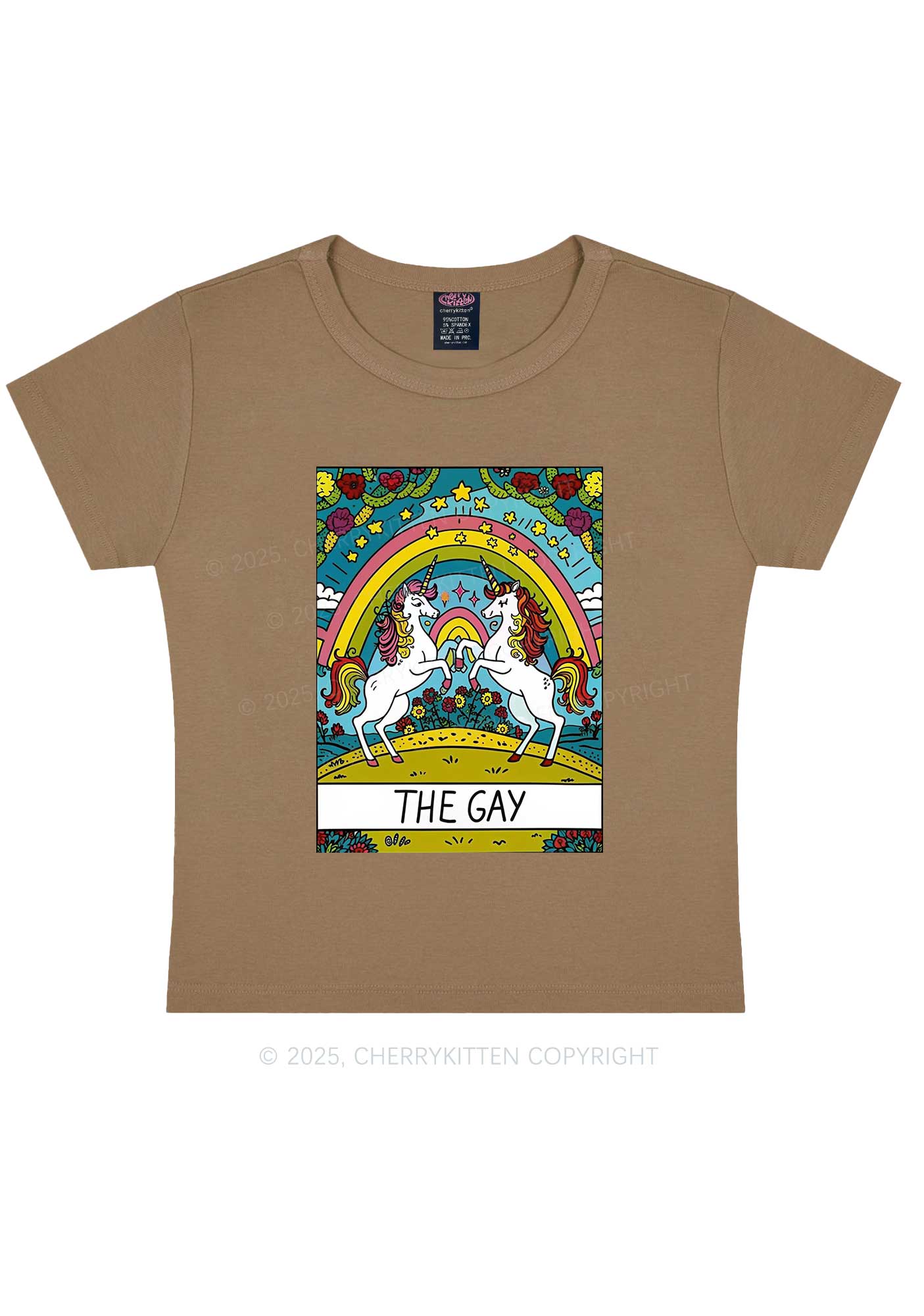 The Gay Unicorn Y2K Baby Tee Cherrykitten - Image 10