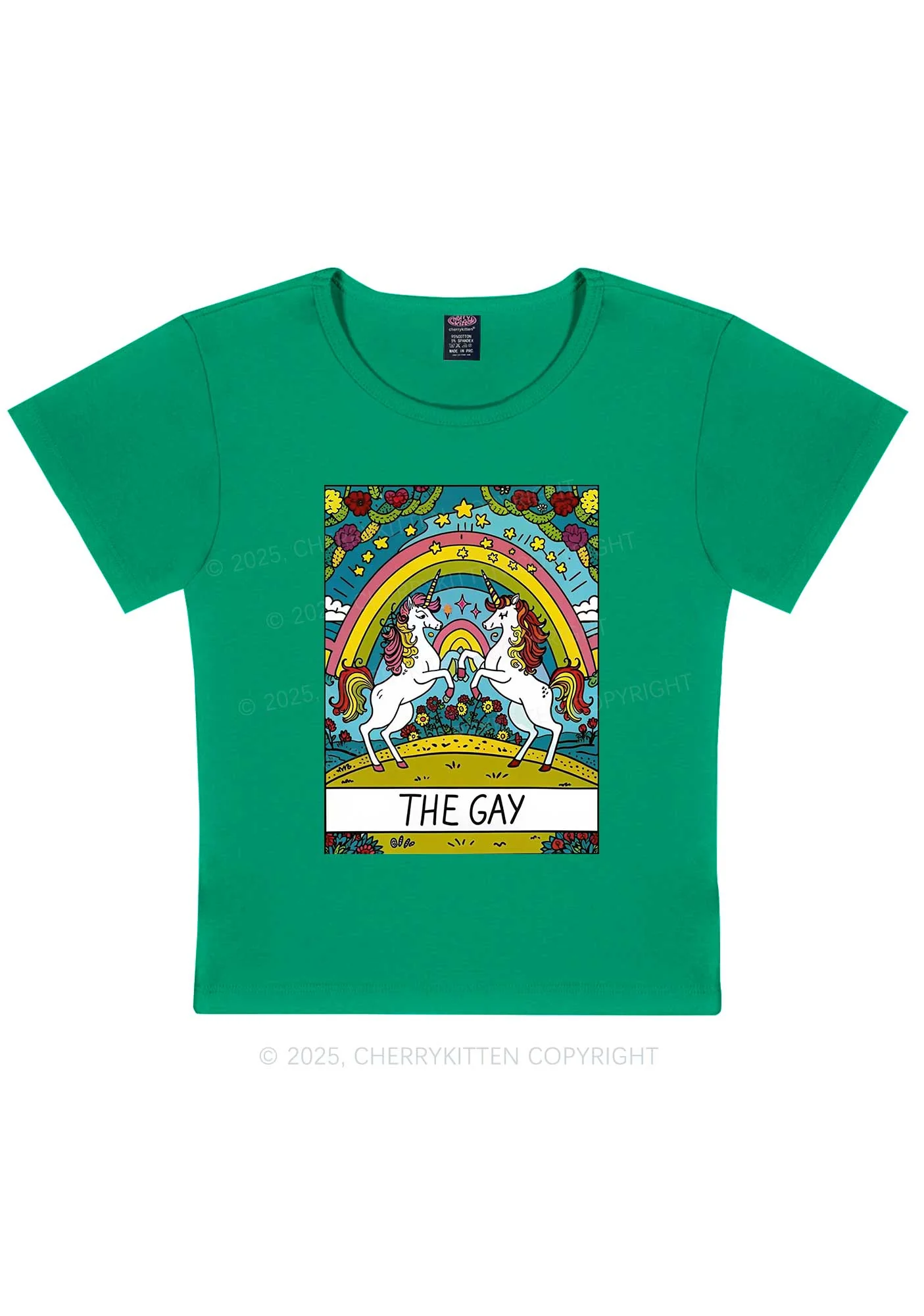 The Gay Unicorn Y2K Baby Tee Cherrykitten - Image 11