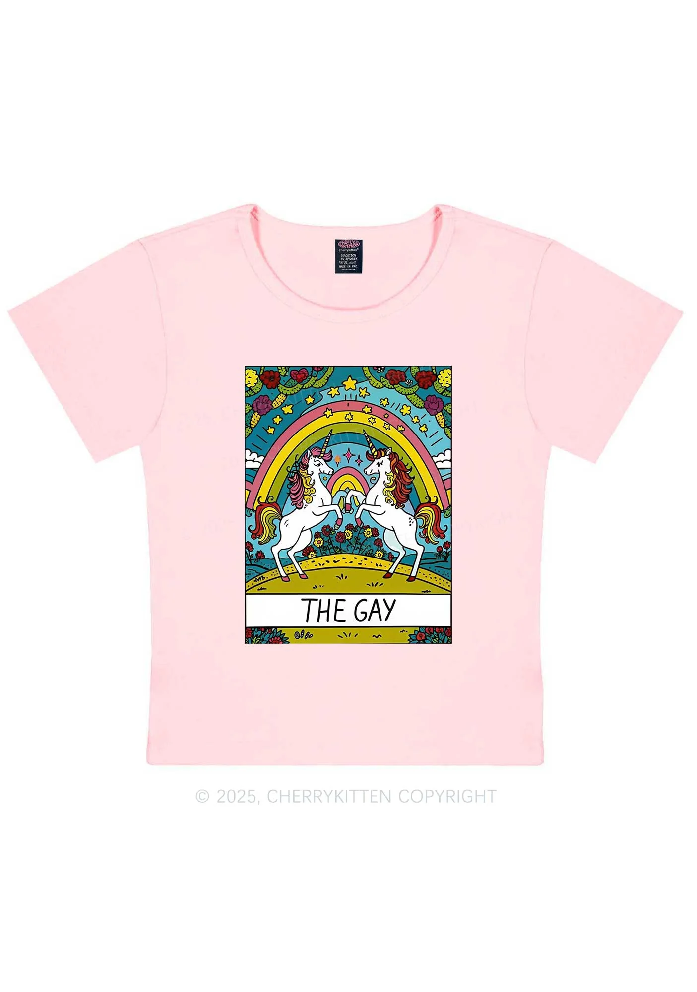 The Gay Unicorn Y2K Baby Tee Cherrykitten - Image 12