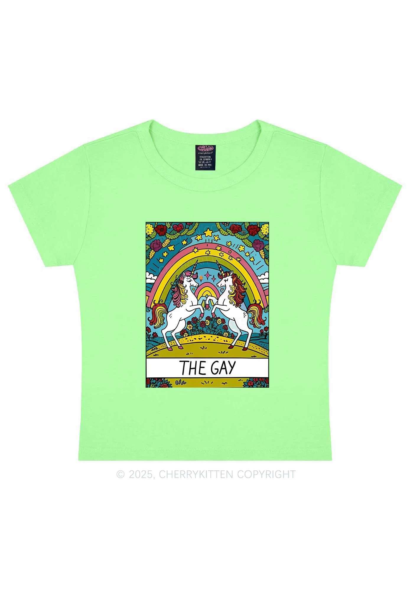The Gay Unicorn Y2K Baby Tee Cherrykitten - Image 13