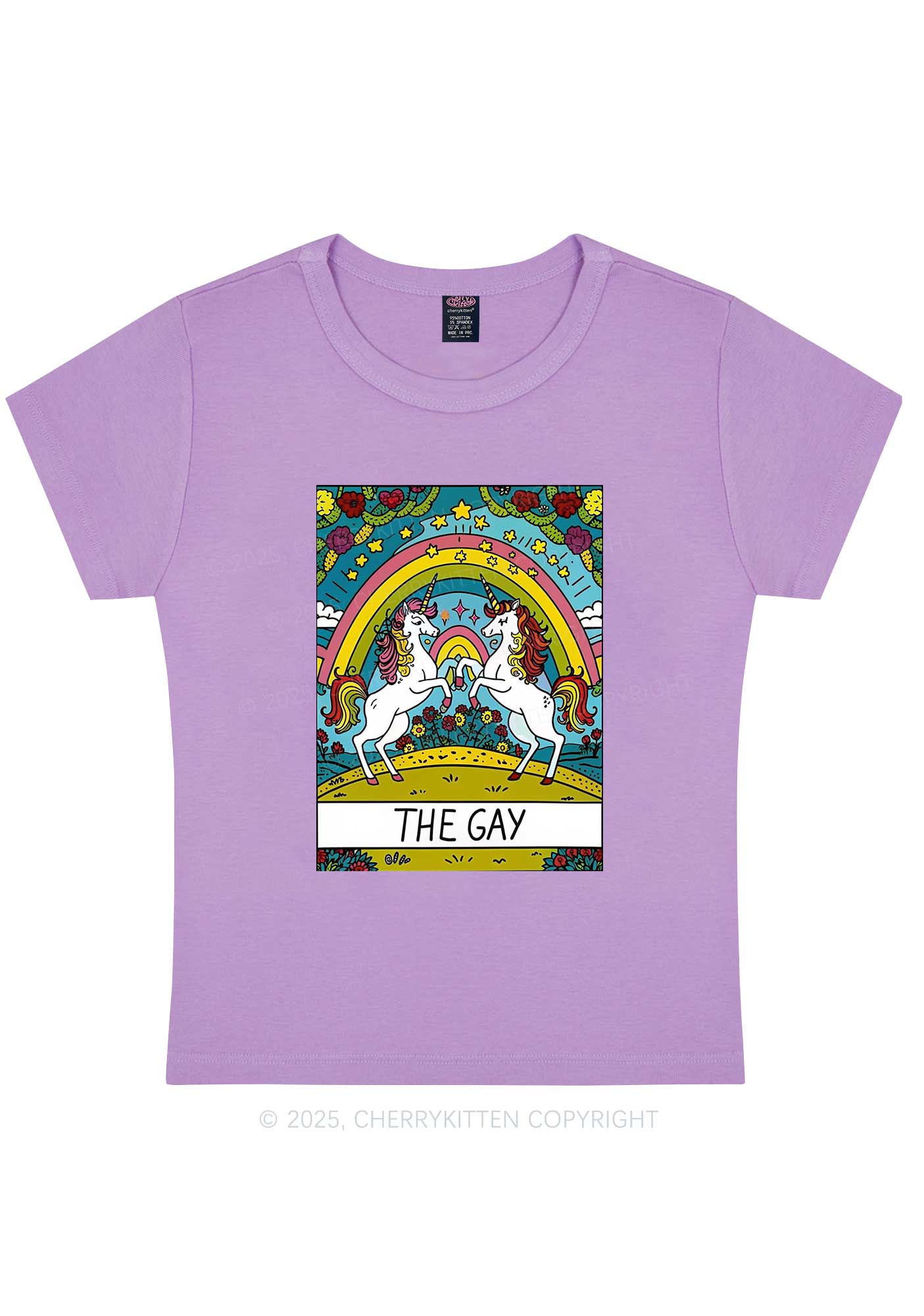 The Gay Unicorn Y2K Baby Tee Cherrykitten - Image 7