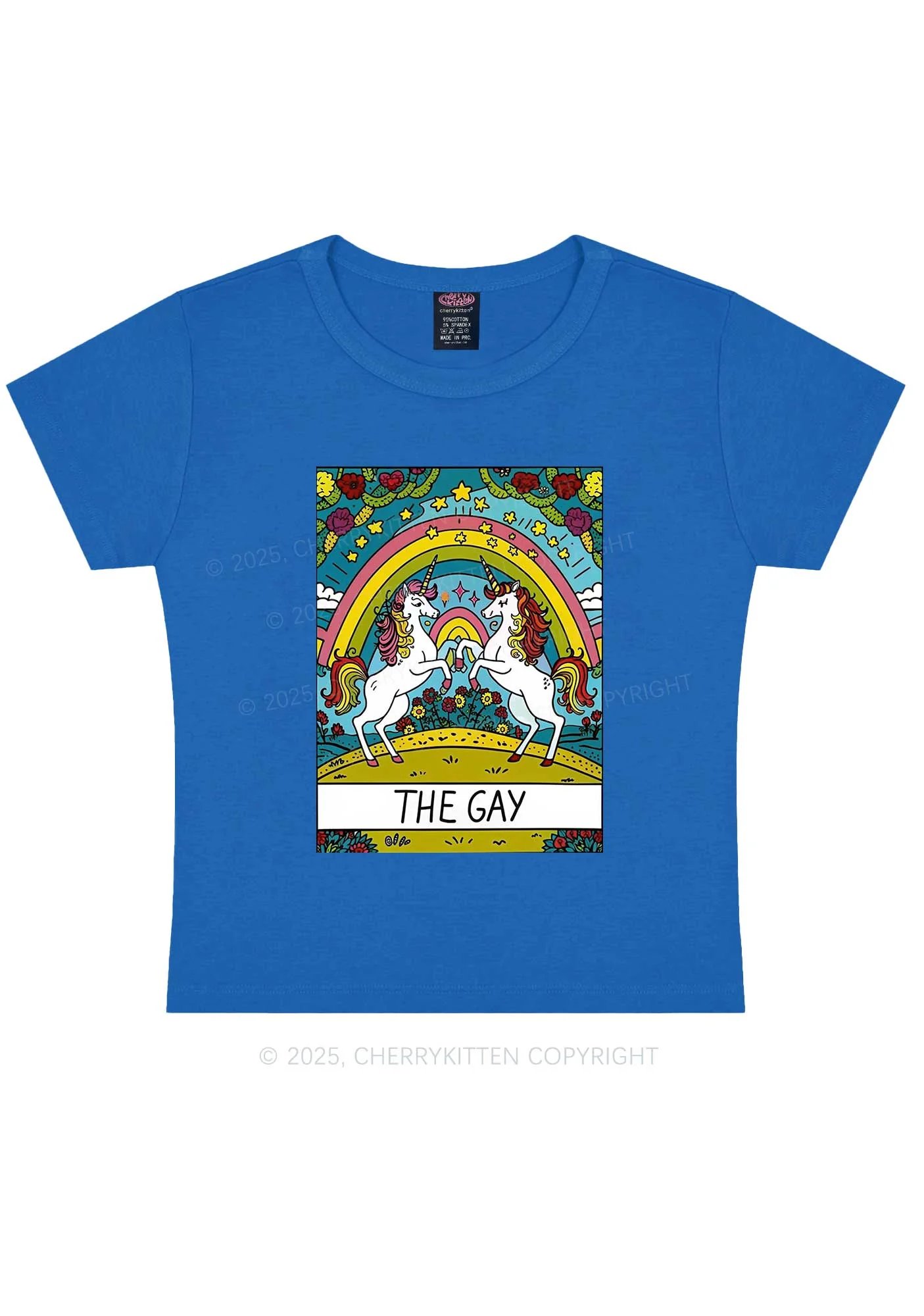 The Gay Unicorn Y2K Baby Tee Cherrykitten - Image 9