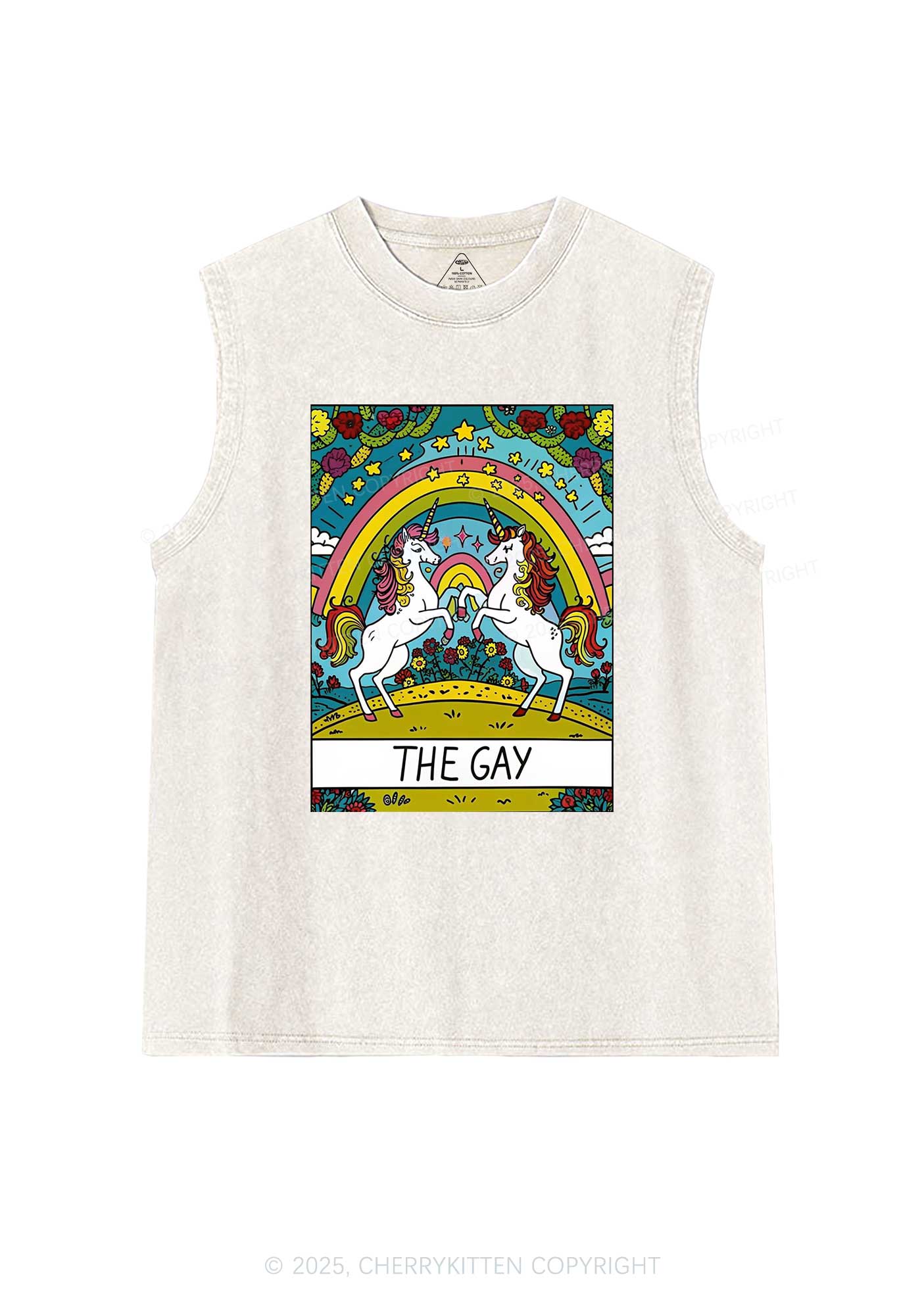 The Gay Unicorn Y2K Washed Tank Cherrykitten - Image 5