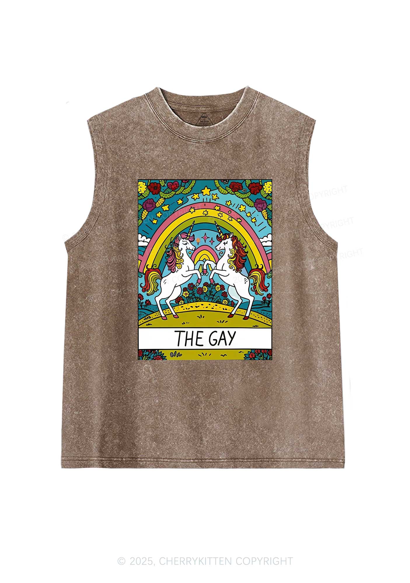 The Gay Unicorn Y2K Washed Tank Cherrykitten - Image 7