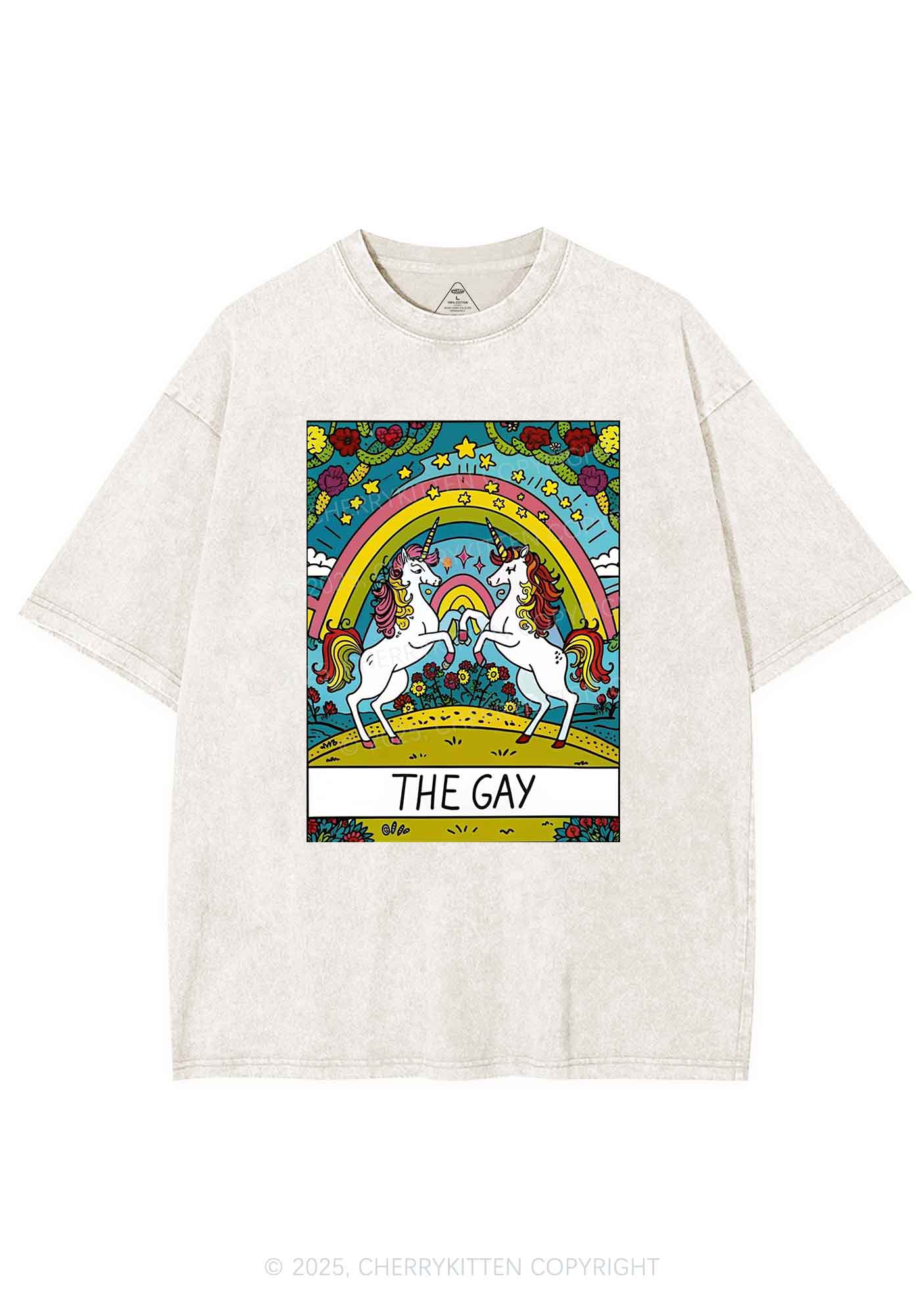 The Gay Unicorn Y2K Washed Tee Cherrykitten - Image 6