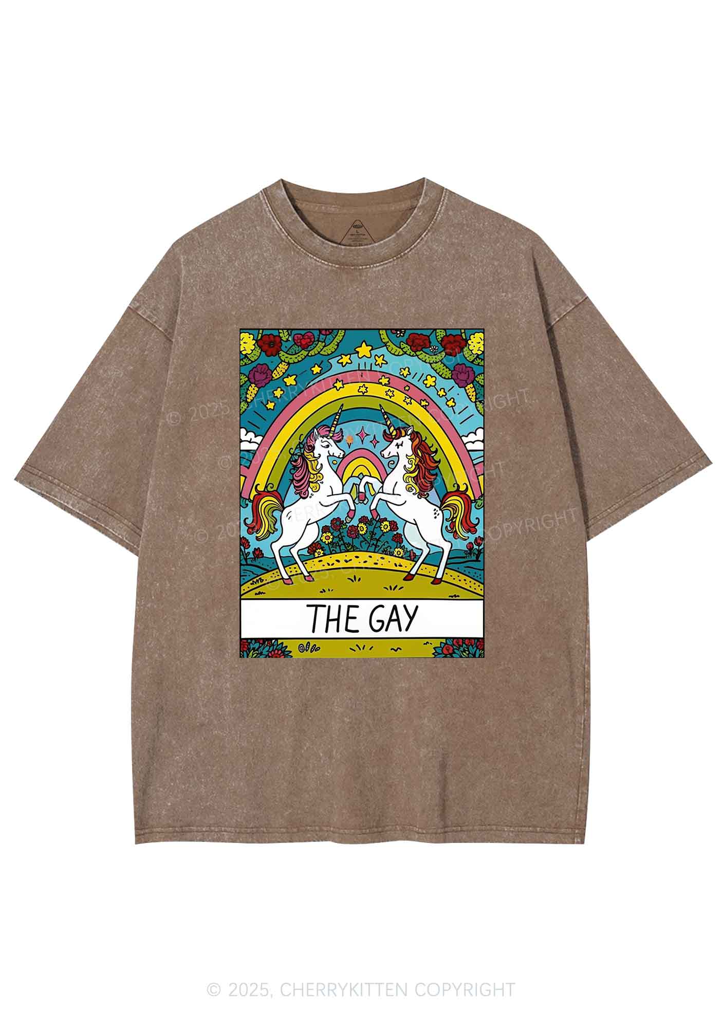 The Gay Unicorn Y2K Washed Tee Cherrykitten - Image 7
