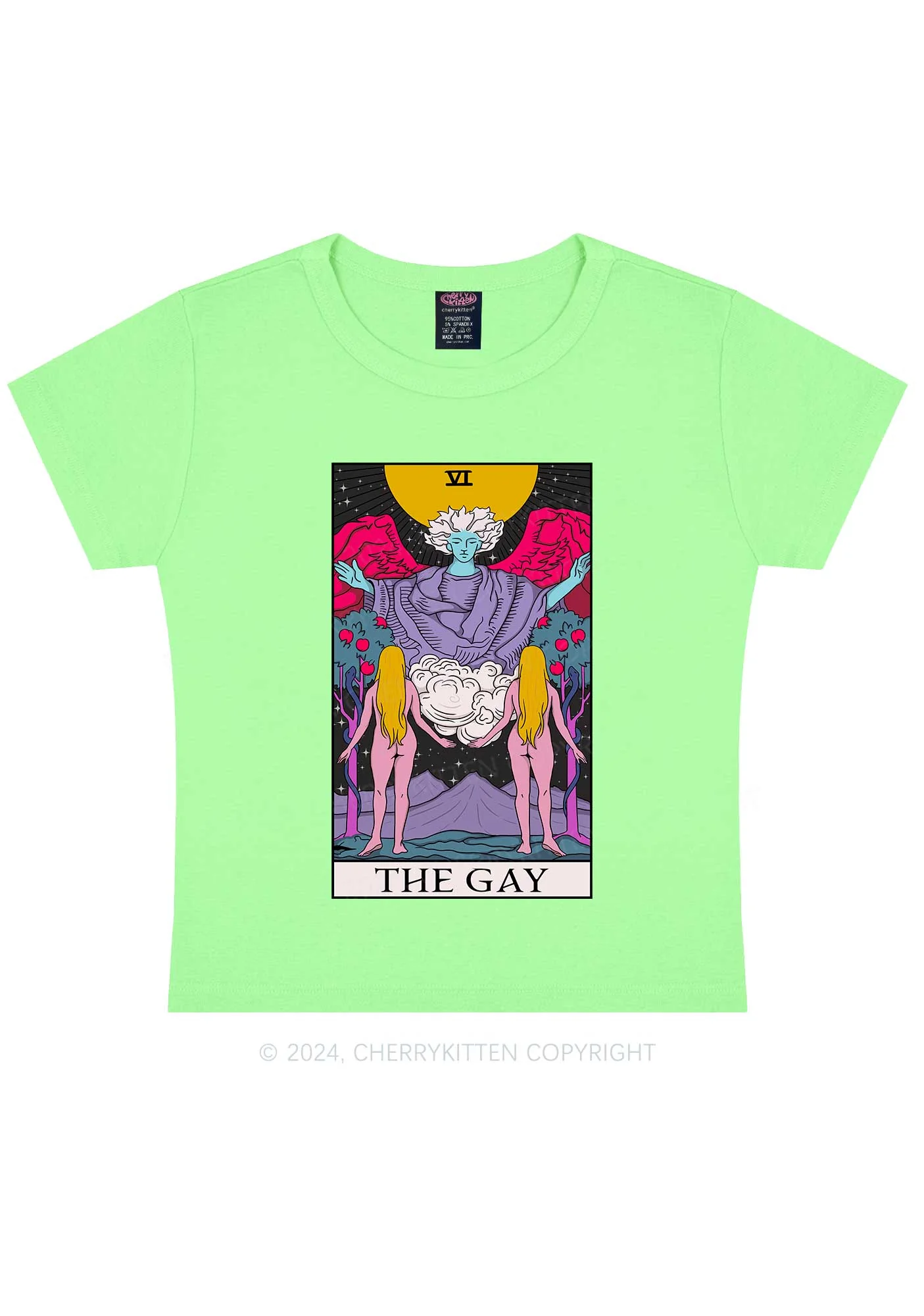 The Gay Witch Y2K Baby Tee Cherrykitten - Image 11