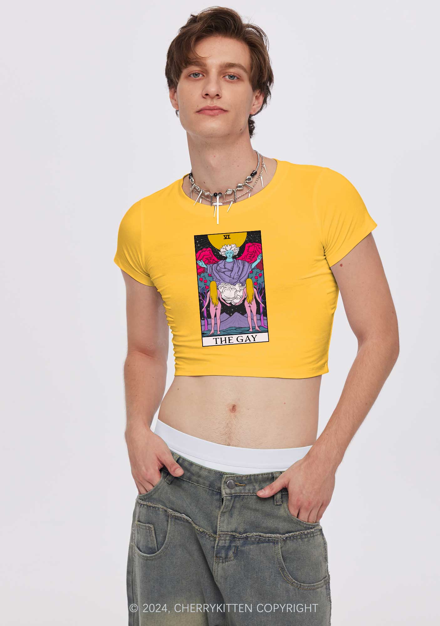 The Gay Witch Y2K Baby Tee Cherrykitten - Image 2
