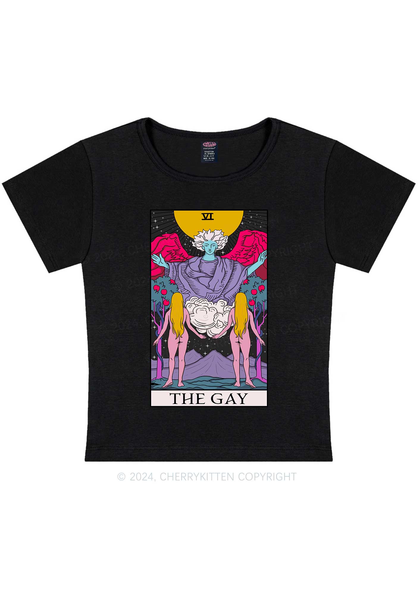 The Gay Witch Y2K Baby Tee Cherrykitten - Image 4