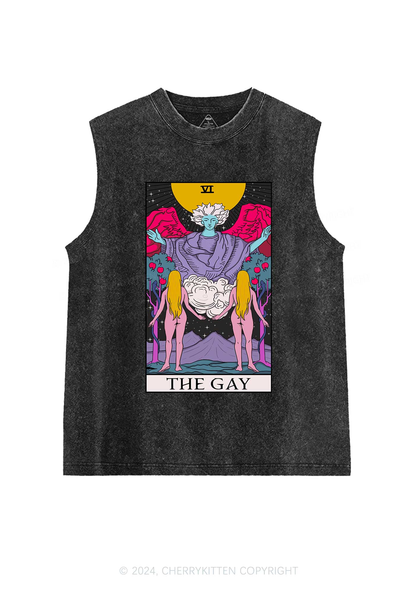 The Gay Witch Y2K Washed Tank Cherrykitten - Image 3