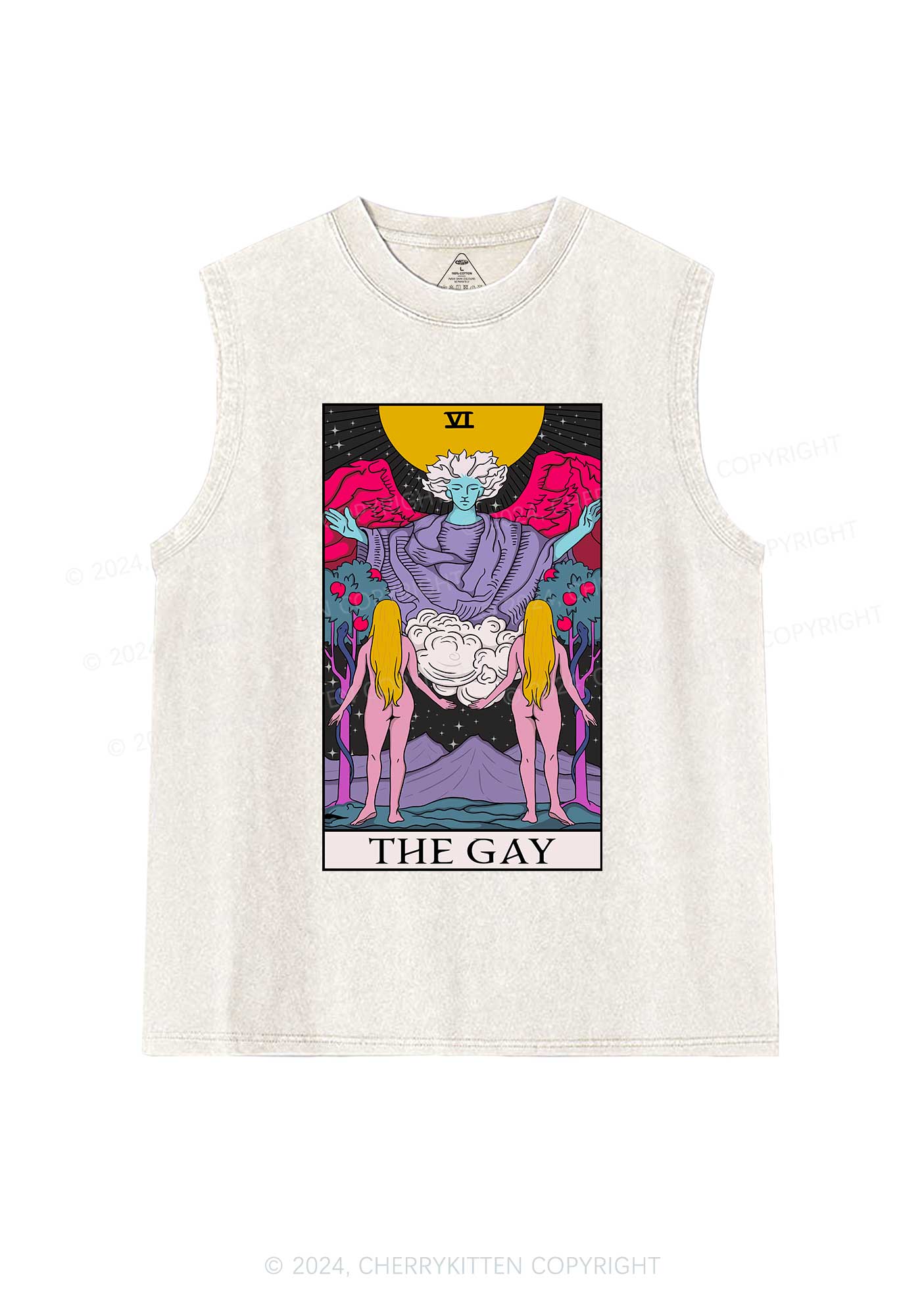 The Gay Witch Y2K Washed Tank Cherrykitten - Image 4