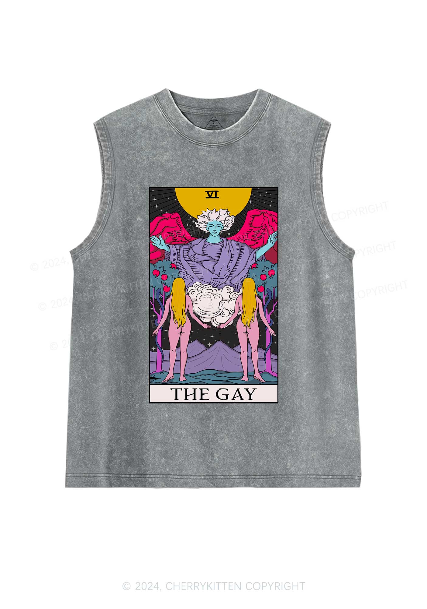 The Gay Witch Y2K Washed Tank Cherrykitten - Image 5