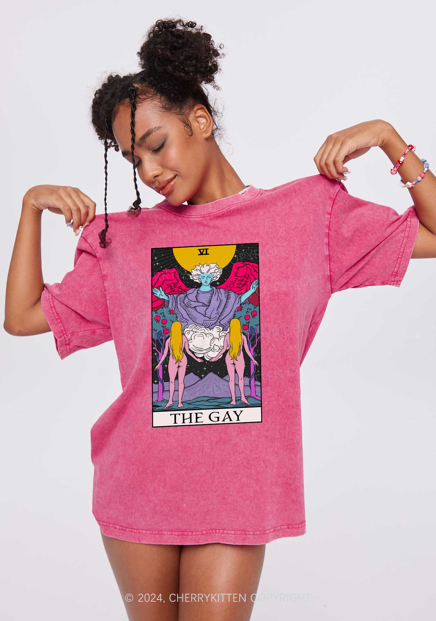 The Gay Witch Y2K Washed Tee Cherrykitten - Image 2