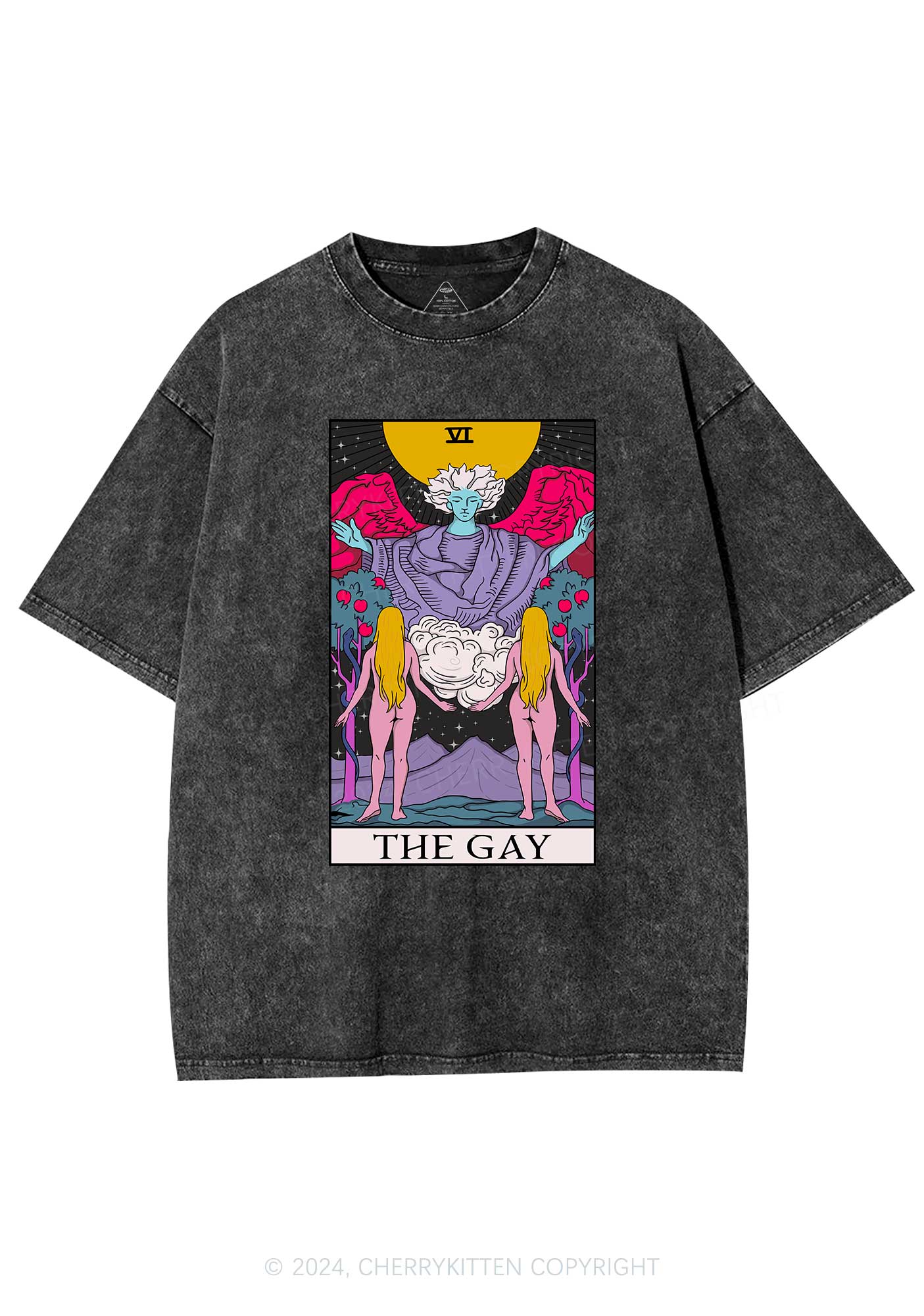 The Gay Witch Y2K Washed Tee Cherrykitten - Image 3