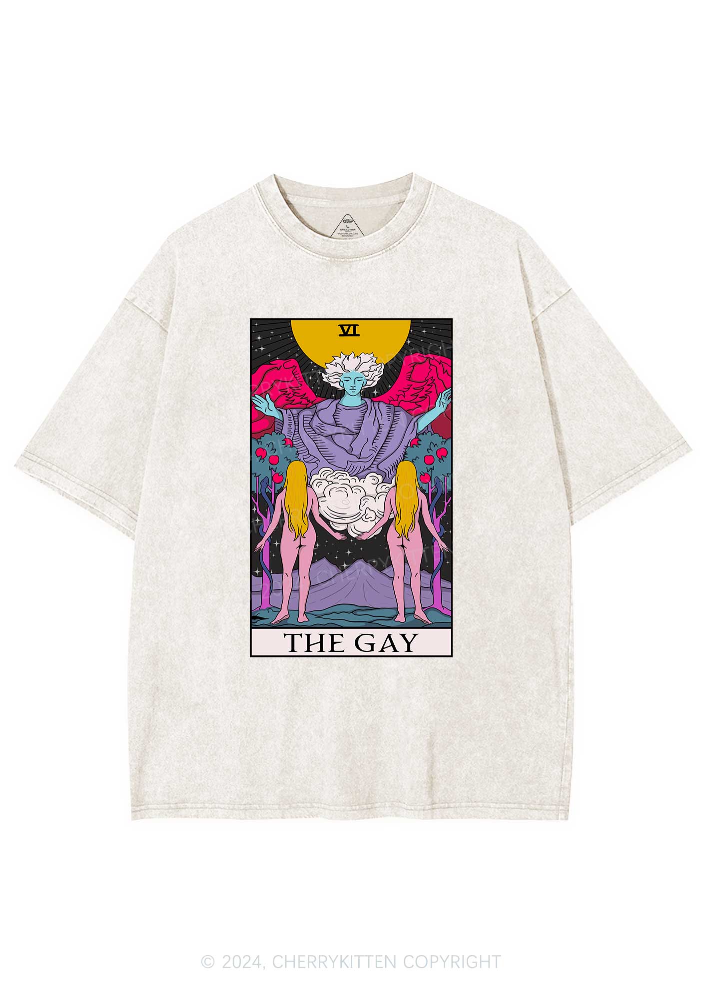 The Gay Witch Y2K Washed Tee Cherrykitten - Image 4