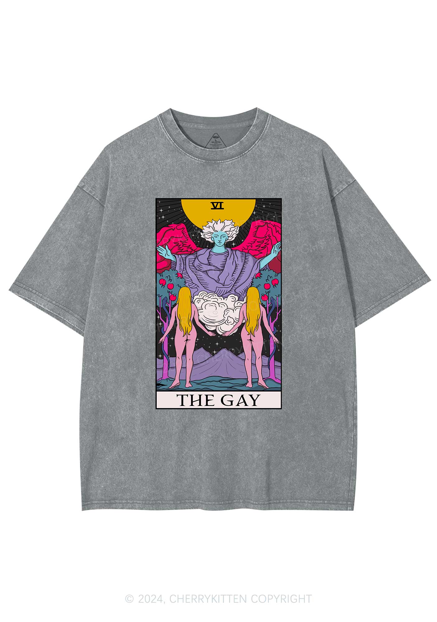 The Gay Witch Y2K Washed Tee Cherrykitten - Image 6