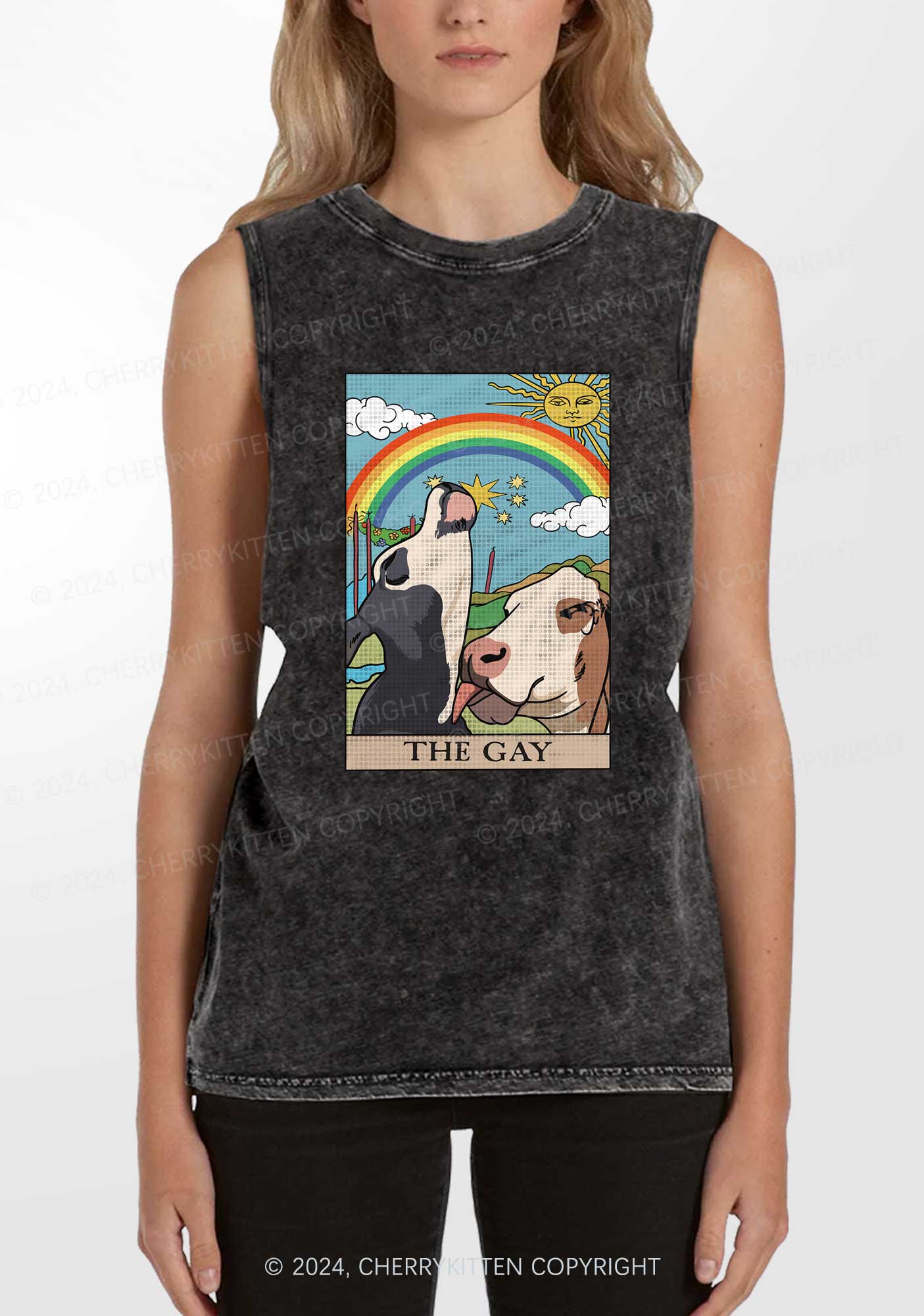 The Gay Y2K Washed Tank Cherrykitten - Image 2