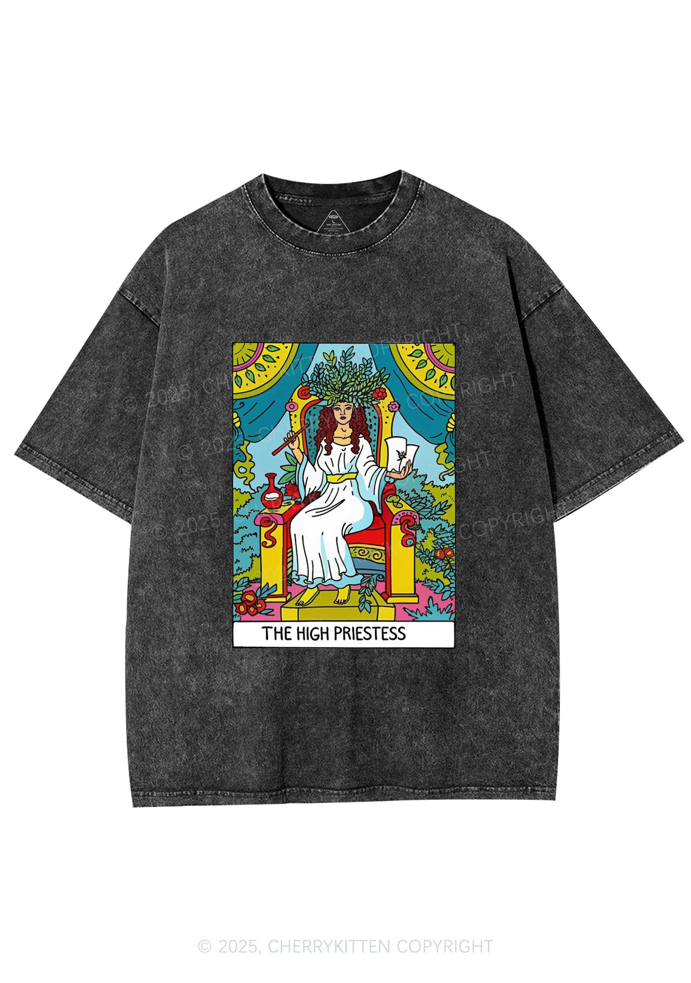 The High Priestess Y2K Washed Tee Cherrykitten - Image 3