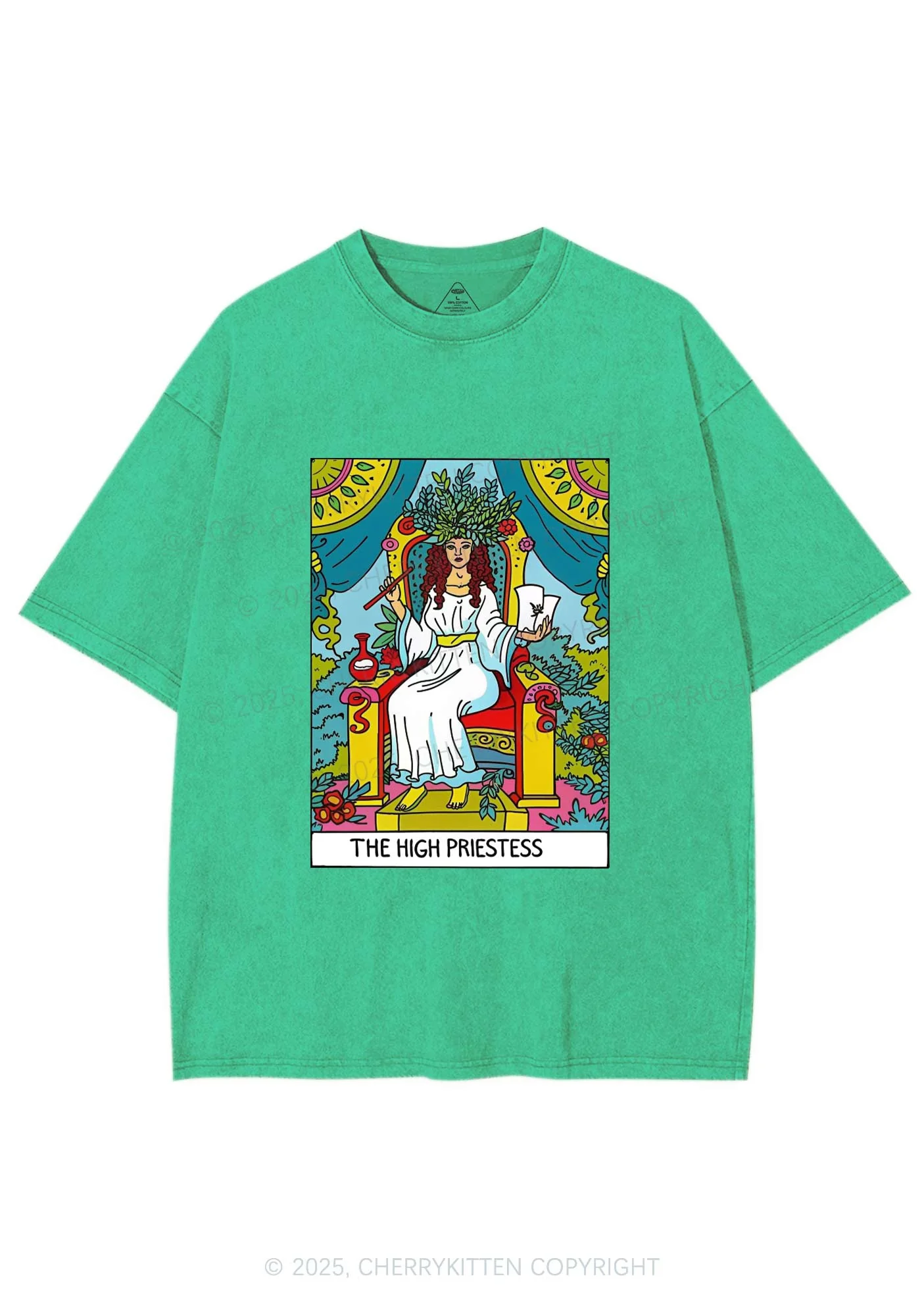 The High Priestess Y2K Washed Tee Cherrykitten - Image 8