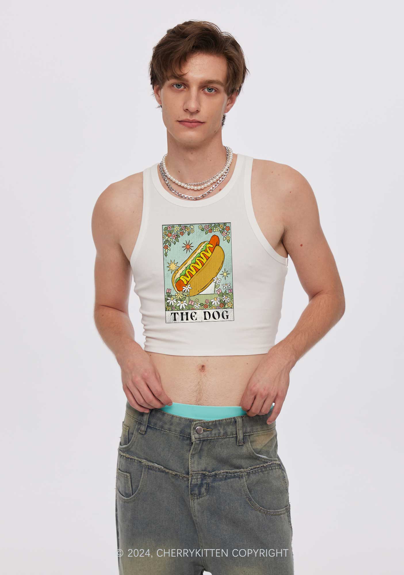 The Hot Dog Y2K Crop Tank Top Cherrykitten - Image 2