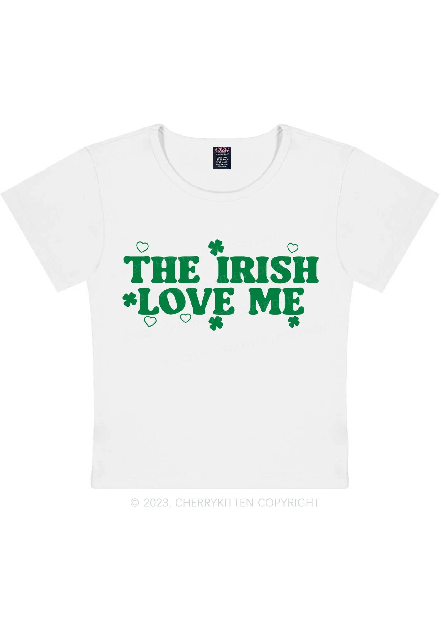 The Irish Love Me St Patricks Y2K Baby Tee Cherrykitten - Image 3
