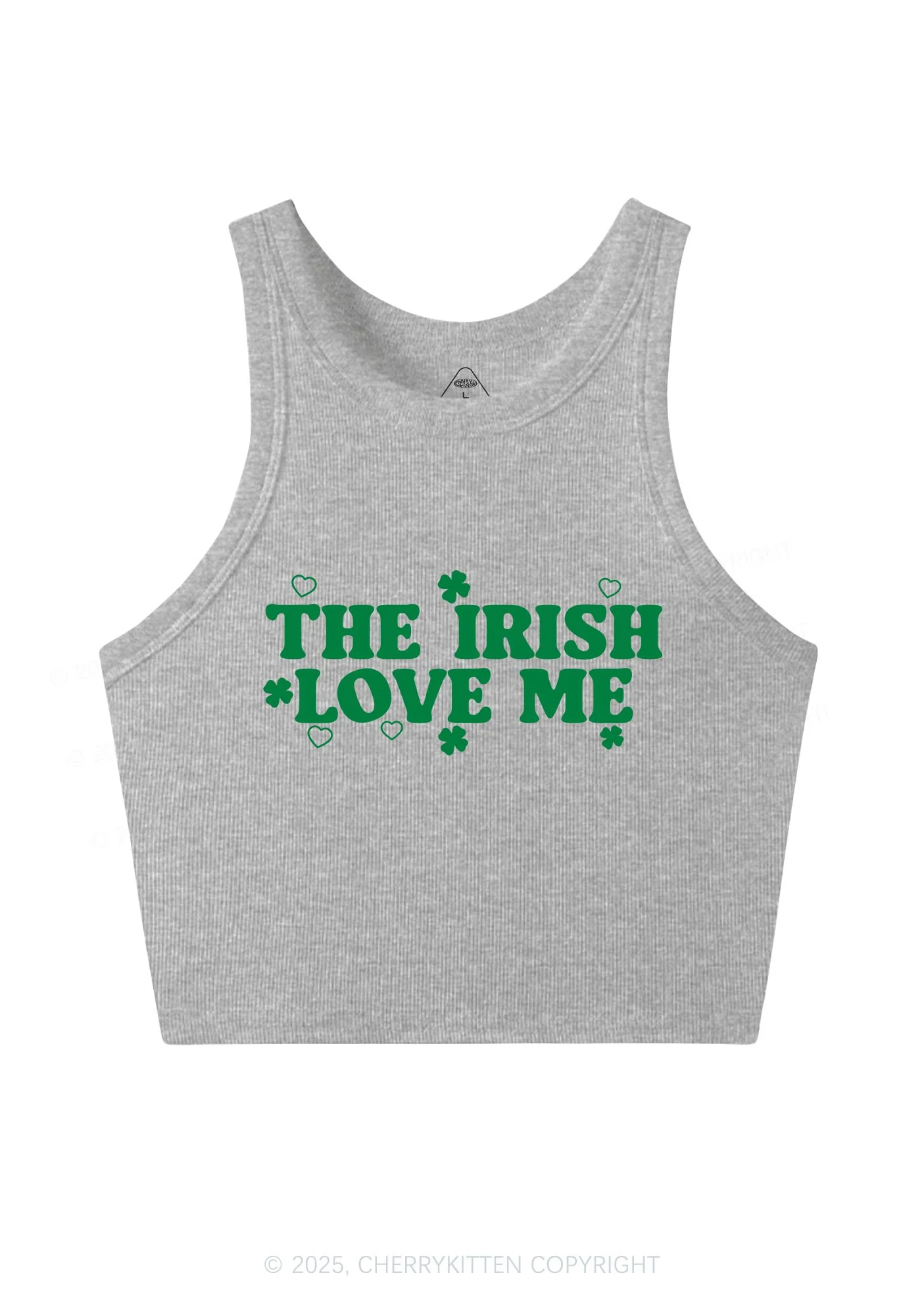 The Irish Love Me St Patricks Y2K Crop Tank Top Cherrykitten - Image 6