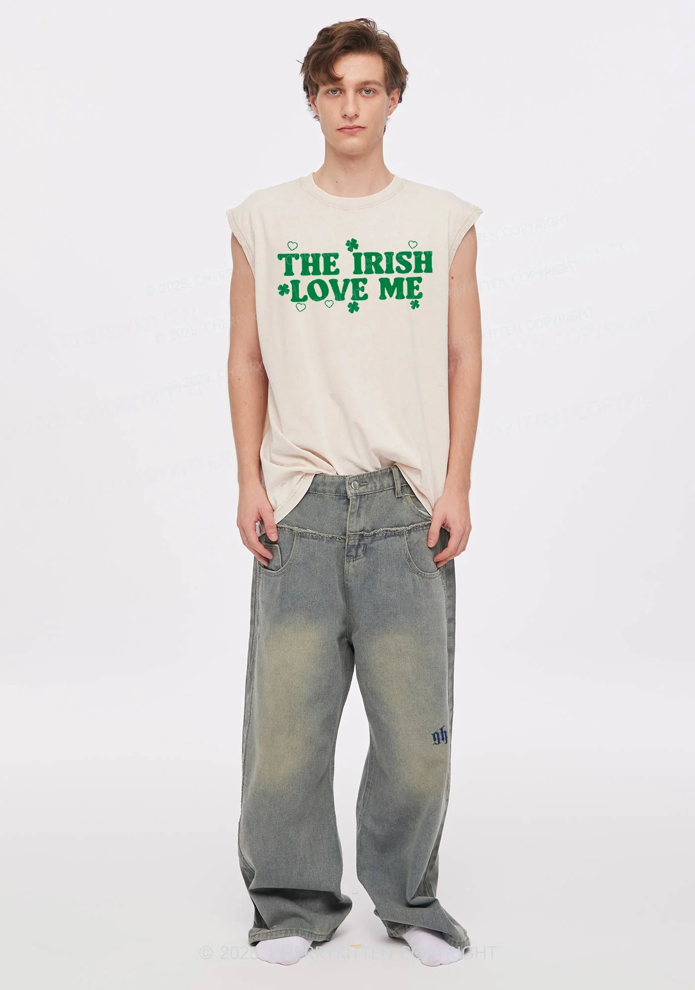 The Irish Love Me St Patricks Y2K Washed Tank Cherrykitten - Image 2