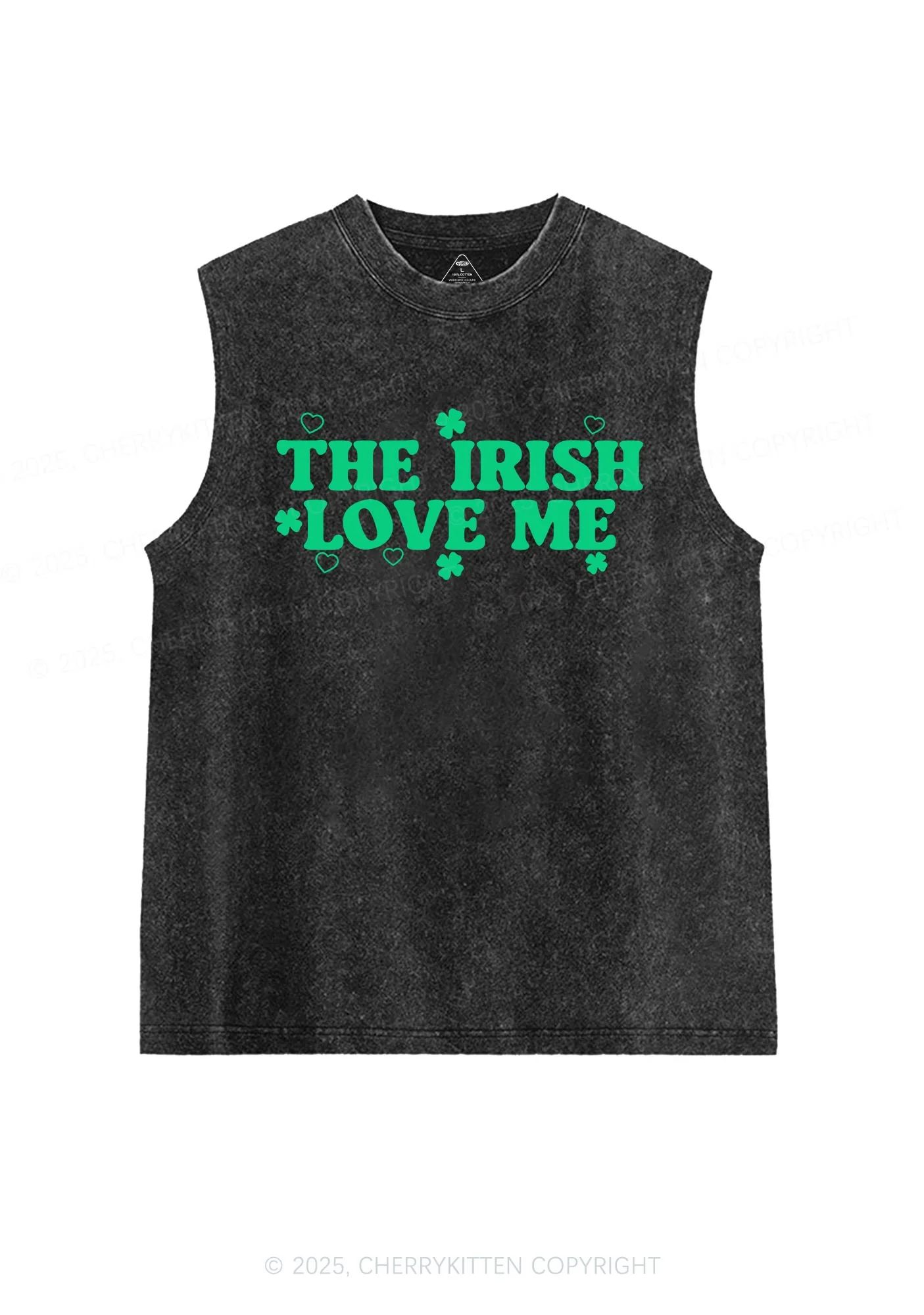 The Irish Love Me St Patricks Y2K Washed Tank Cherrykitten - Image 3