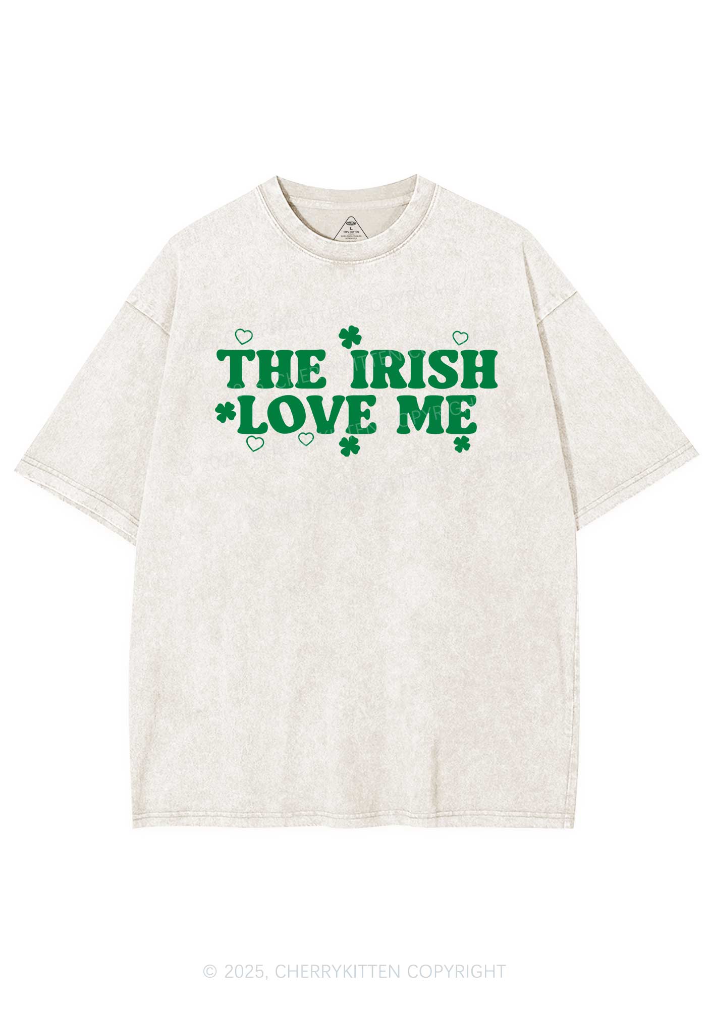 The Irish Love Me St Patricks Y2K Washed Tee Cherrykitten - Image 4