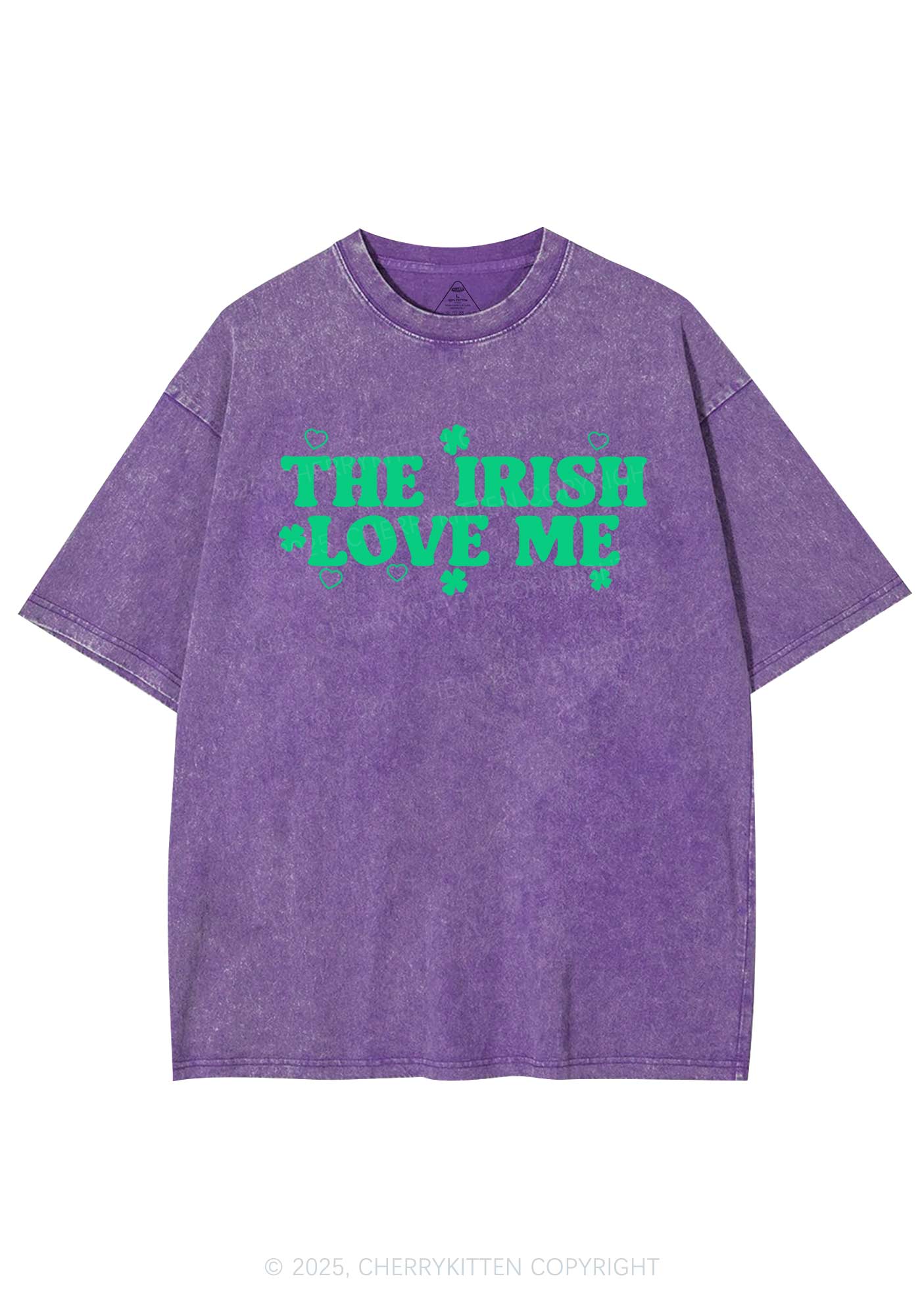 The Irish Love Me St Patricks Y2K Washed Tee Cherrykitten - Image 6