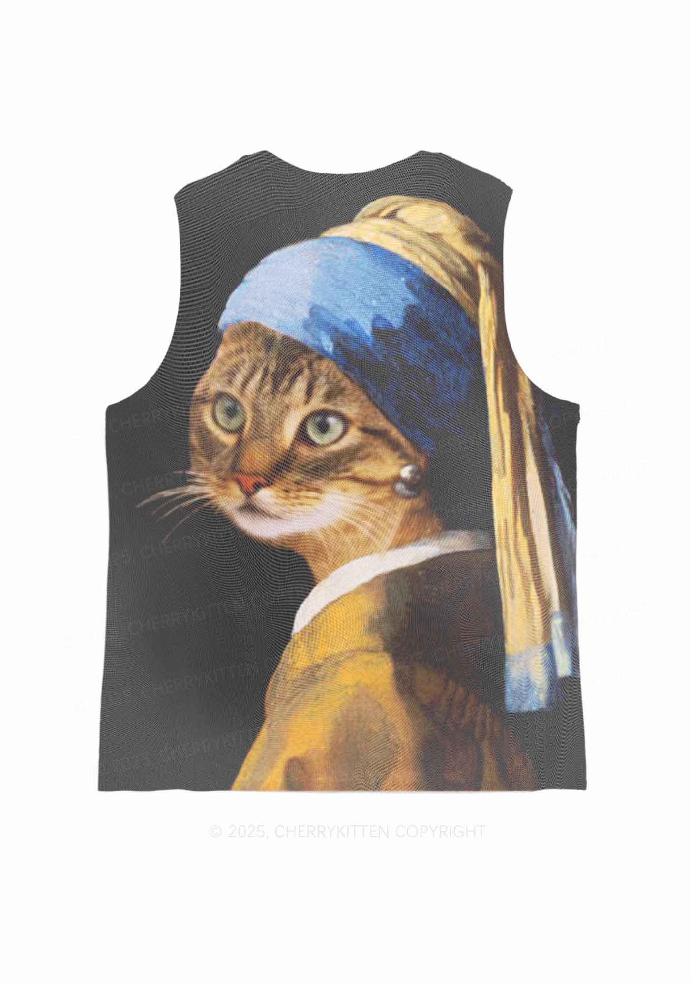 The Lady Cat Y2K Mesh Muscle Tank Cherrykitten - Image 4