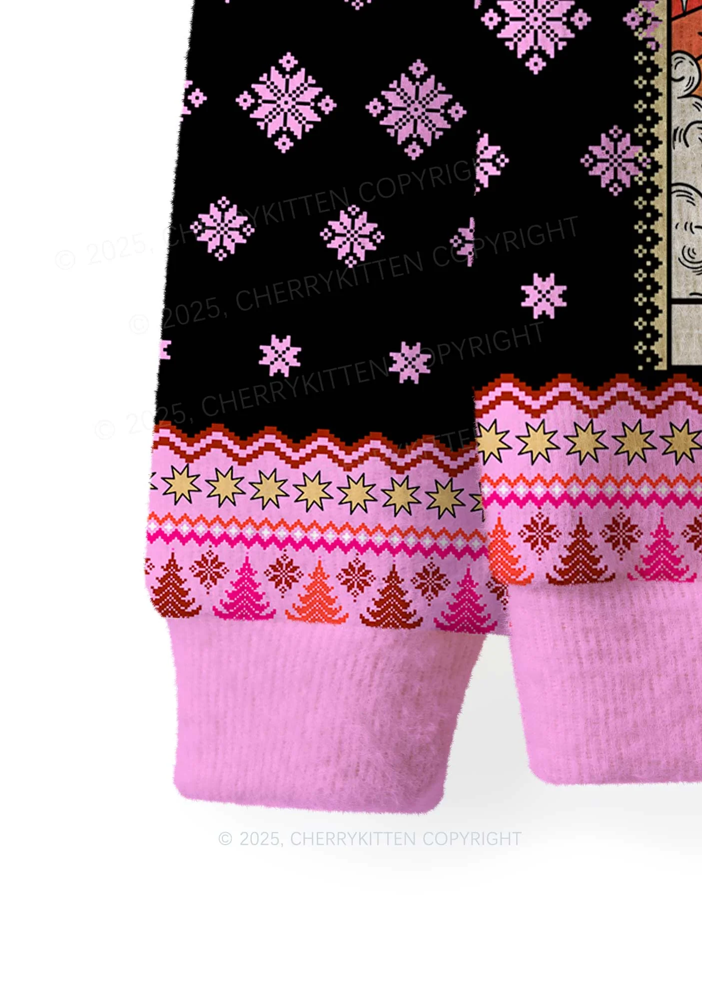 The Lesbian Lovers Pride Y2K Christmas Knit Sweatshirt Cherrykitten - Image 4