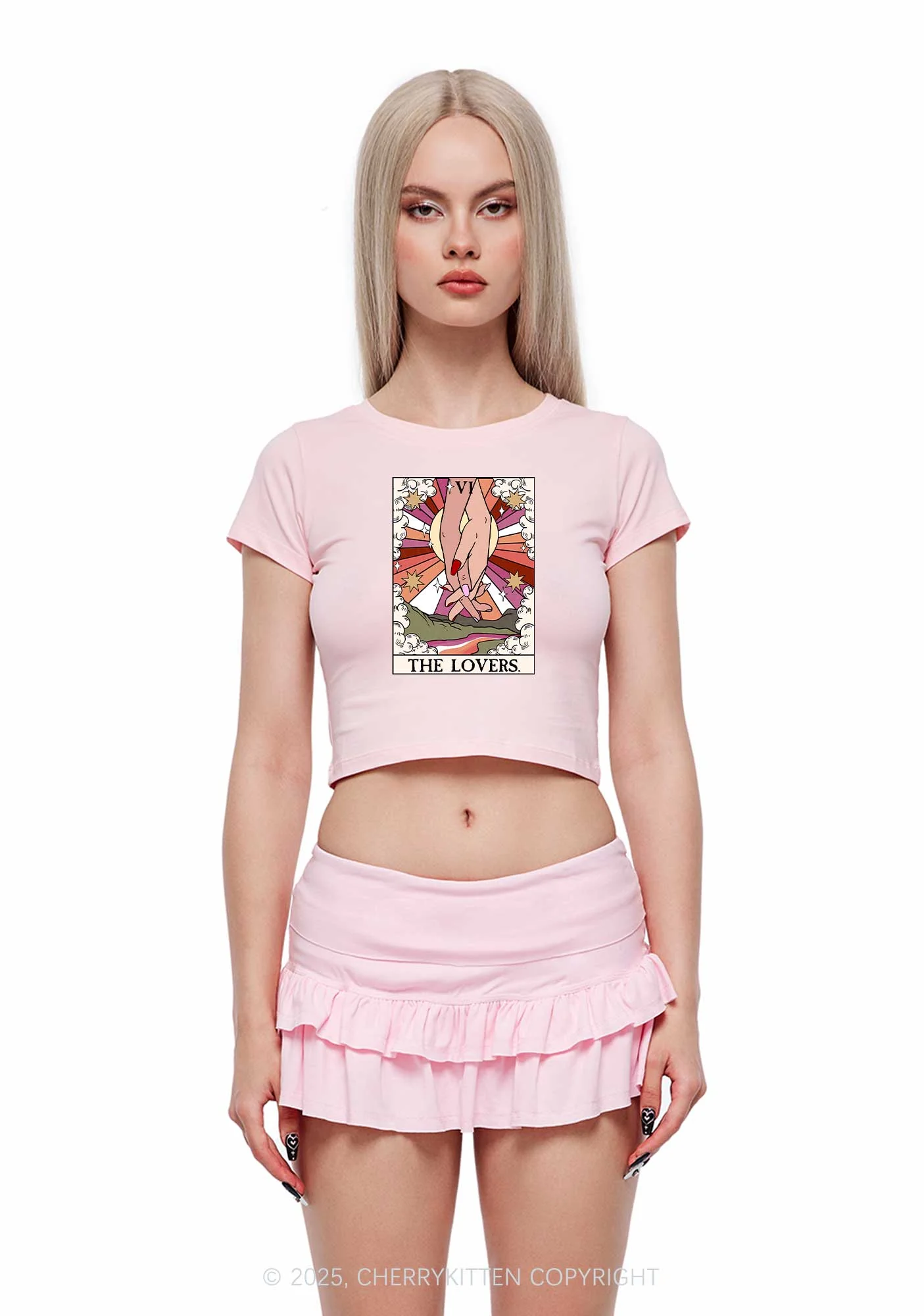 The Lesbian Lovers Y2K Baby Tee Cherrykitten - Image 2
