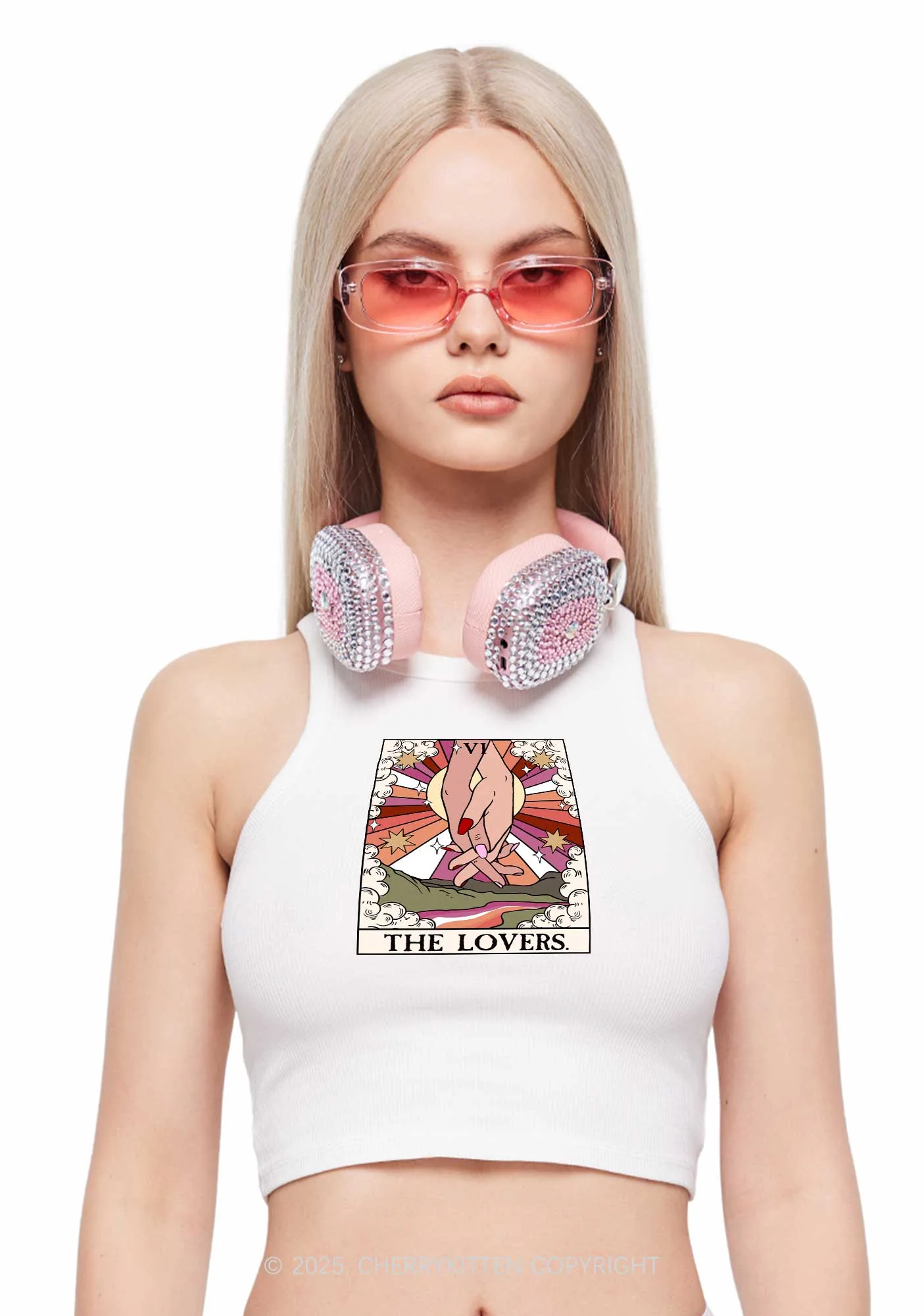 The Lesbian Lovers Y2K Crop Tank Top Cherrykitten - Image 2