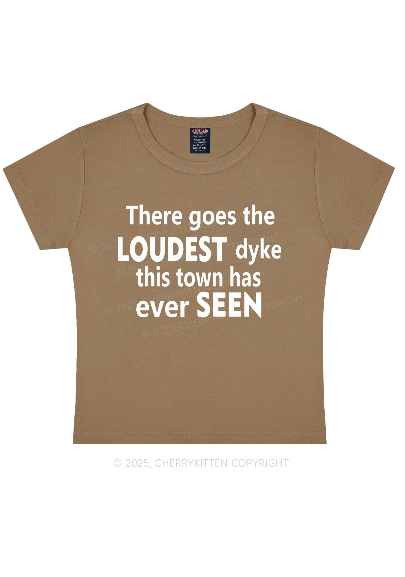The Loudest Dyke Y2K Baby Tee Cherrykitten - Image 10