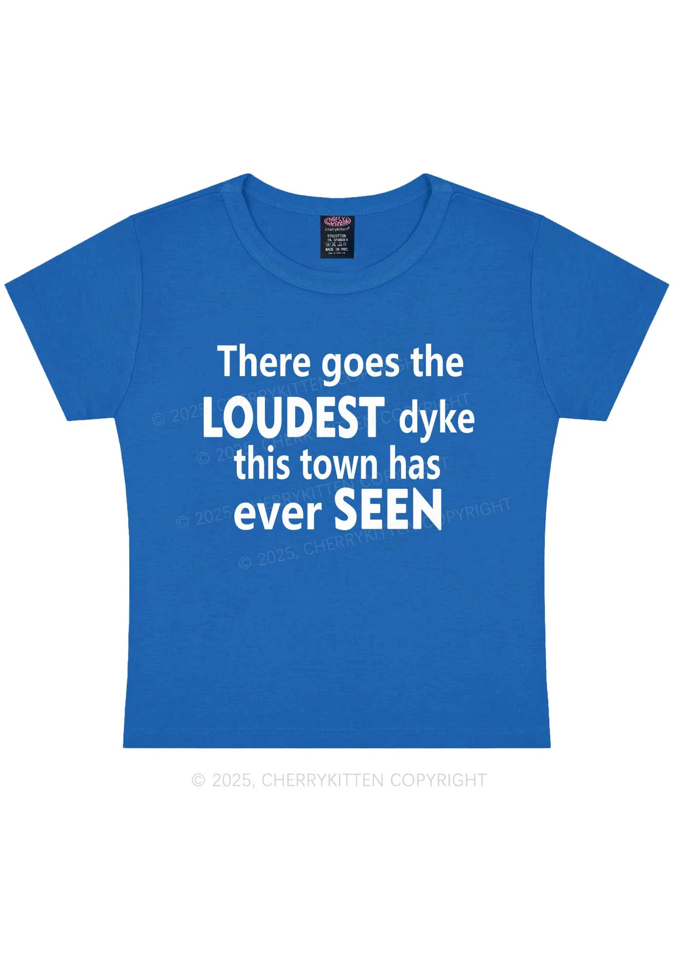 The Loudest Dyke Y2K Baby Tee Cherrykitten - Image 9