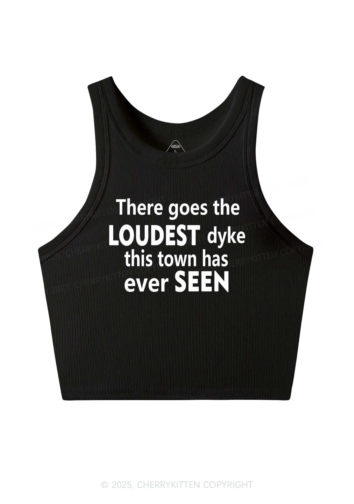 The Loudest Dyke Y2K Crop Tank Top Cherrykitten - Image 3