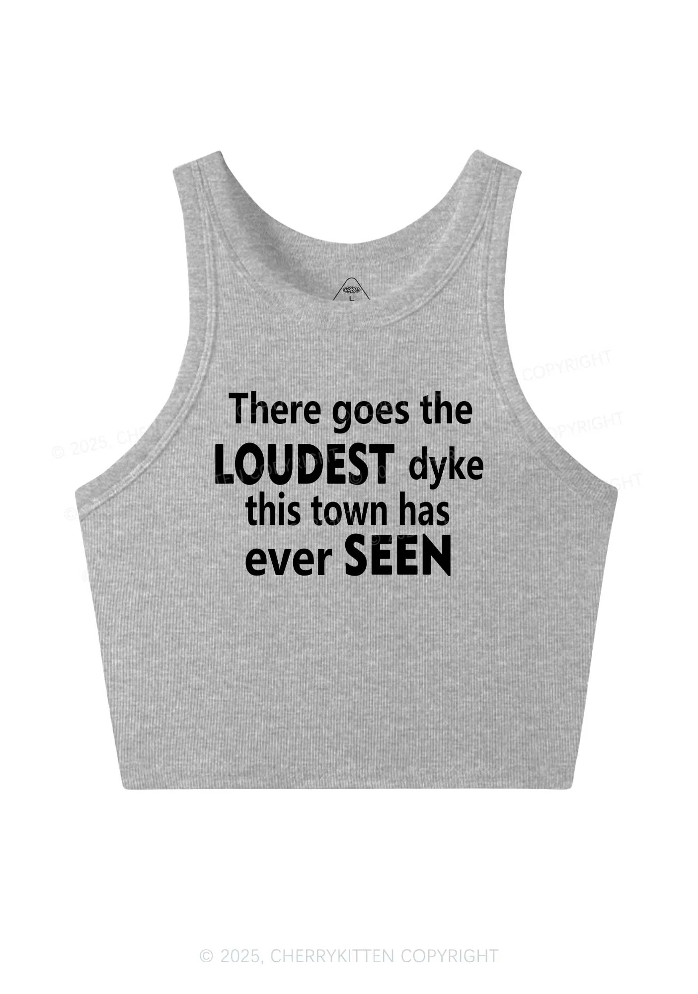 The Loudest Dyke Y2K Crop Tank Top Cherrykitten - Image 4