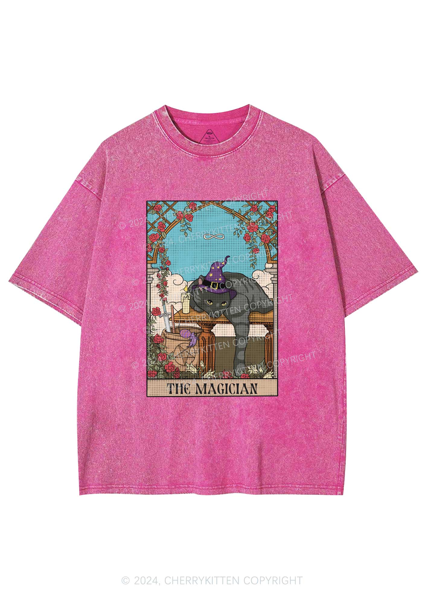 The Magician Cat Y2K Washed Tee Cherrykitten - Image 3
