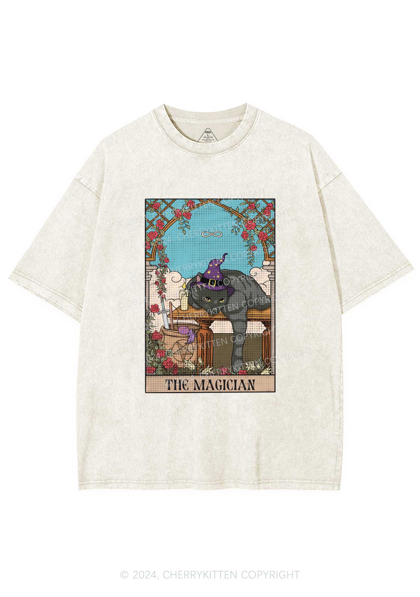 The Magician Cat Y2K Washed Tee Cherrykitten - Image 4