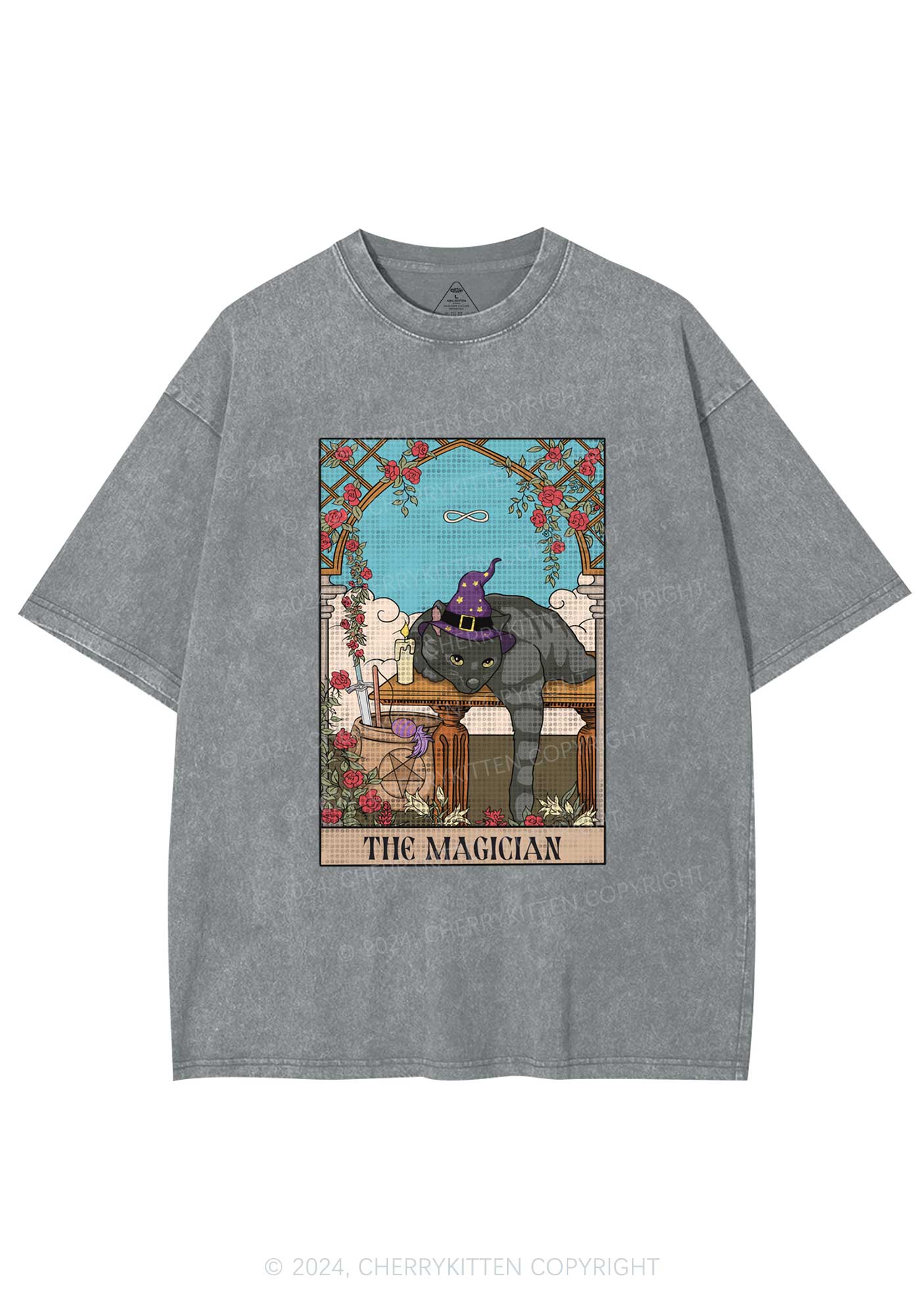 The Magician Cat Y2K Washed Tee Cherrykitten - Image 6
