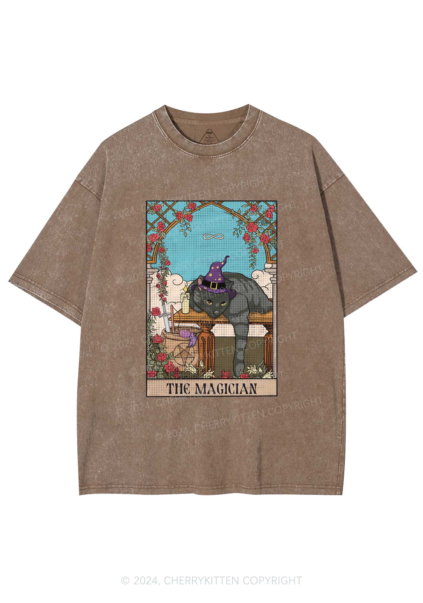 The Magician Cat Y2K Washed Tee Cherrykitten - Image 7