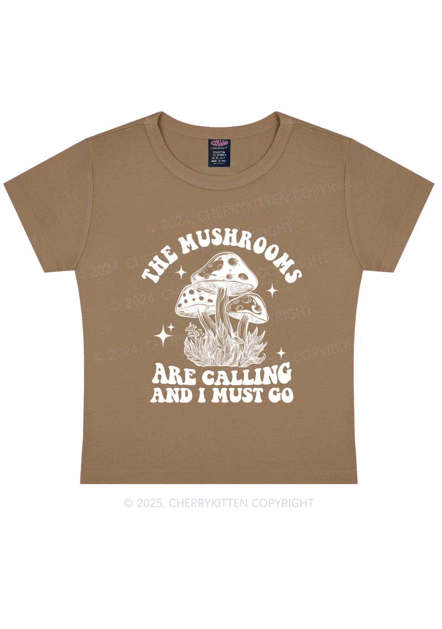 The Mushrooms Are Calling Y2K Baby Tee Cherrykitten - Image 10