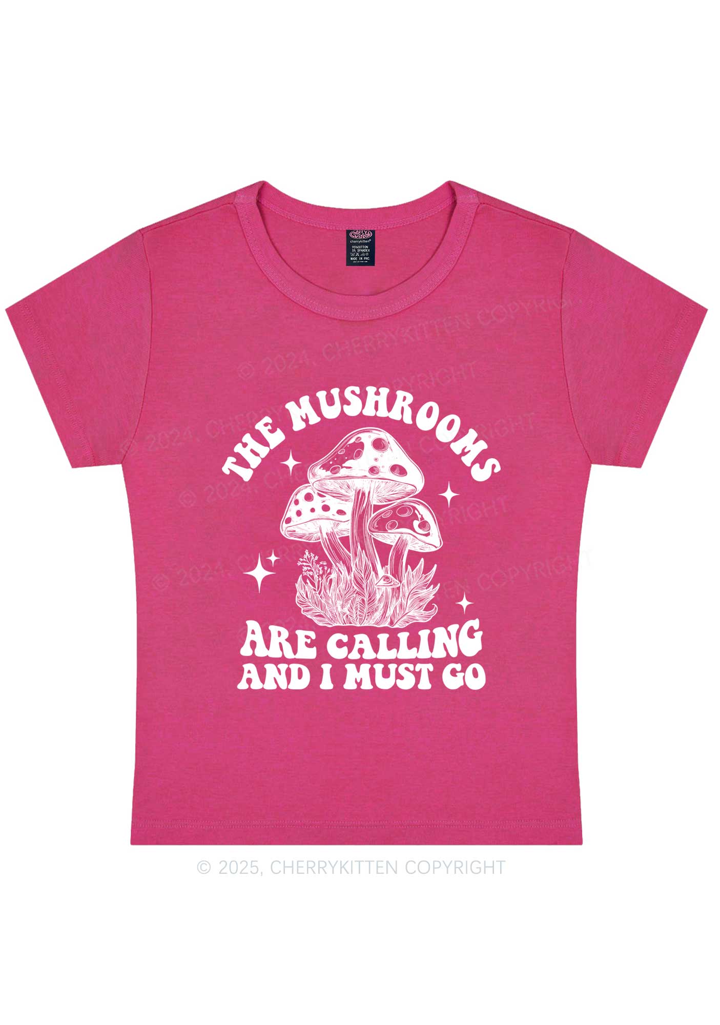 The Mushrooms Are Calling Y2K Baby Tee Cherrykitten - Image 5